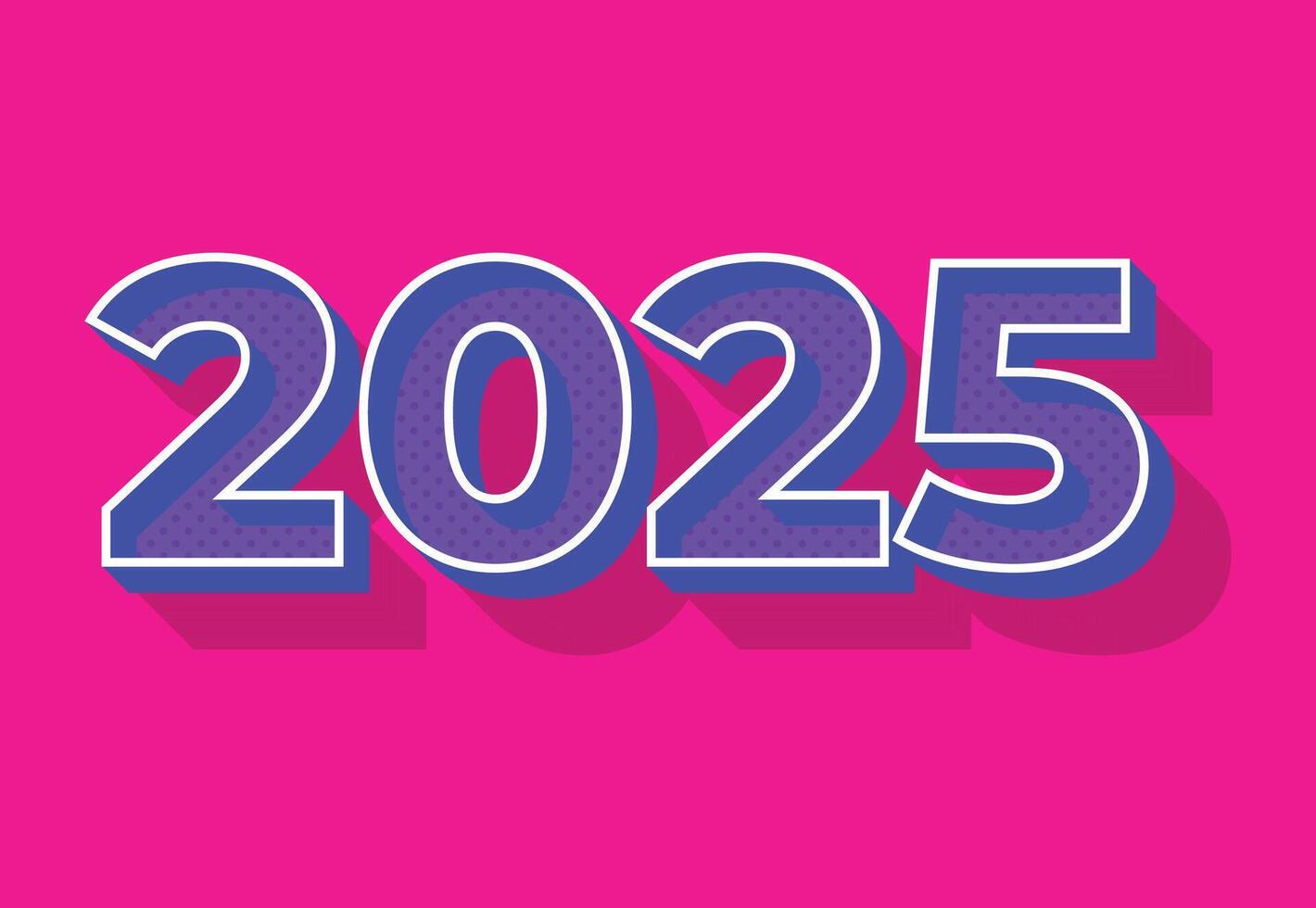 Happy New Year 2025 3D Purple Design Abstract Illustration With Pink Background vector