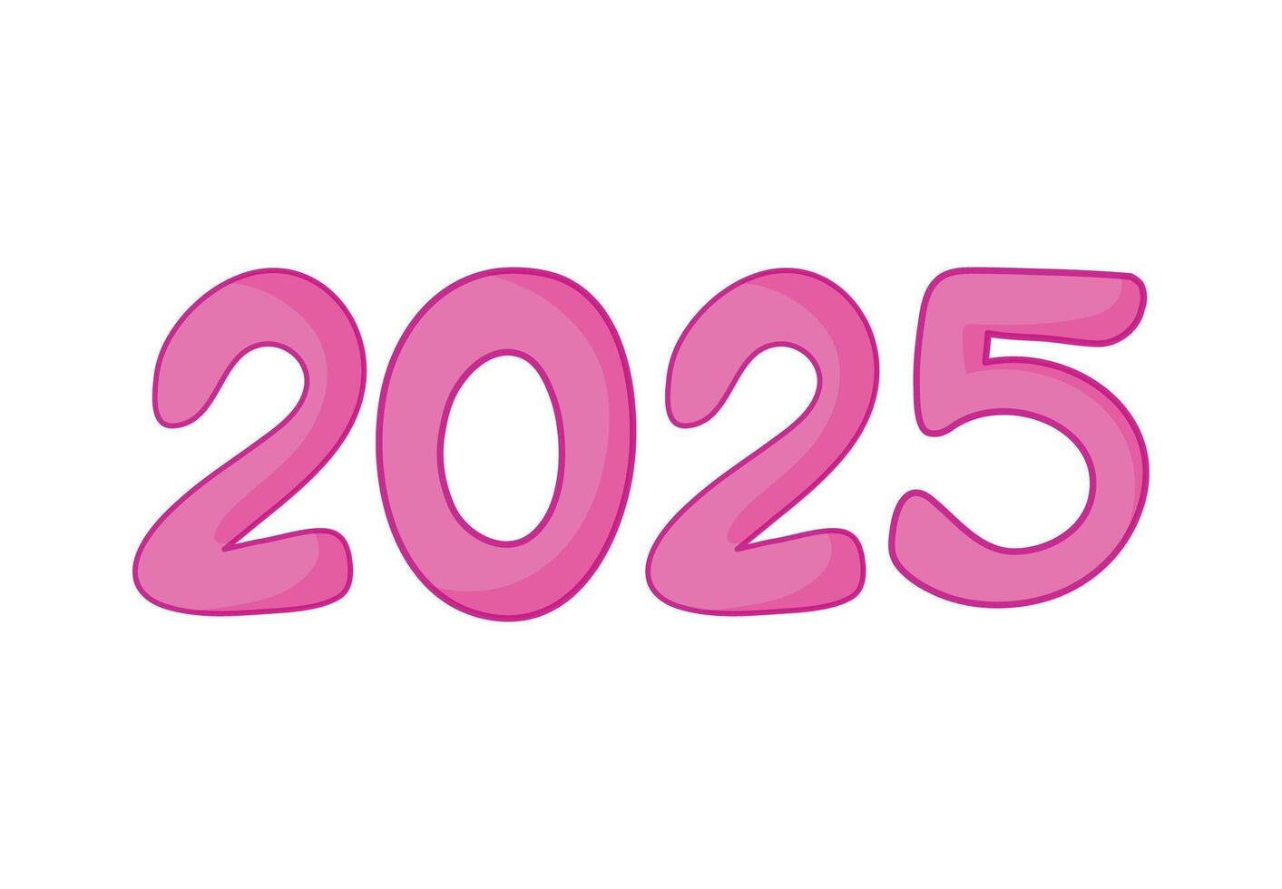 Happy New Year 2025 Design Pink Elegant Art Abstract Illustration vector