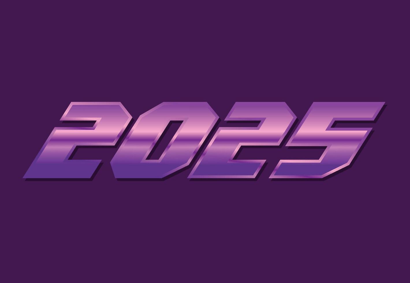 2025 Happy New Year Purple Realistic Design Abstract Illustration vector