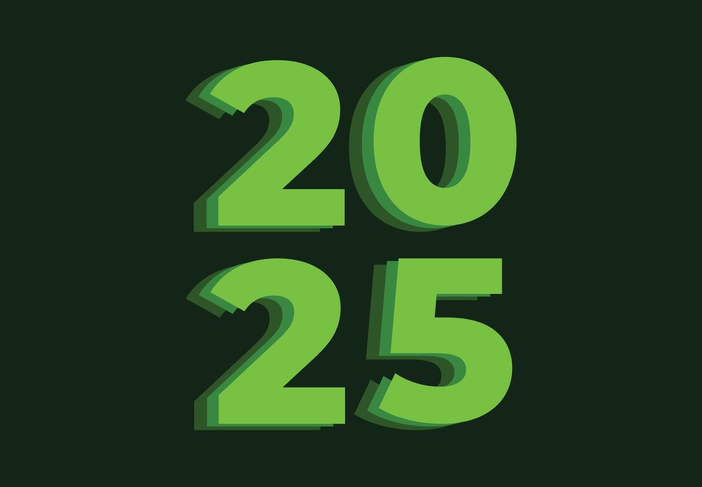Happy New Year 2025 Design Green Abstract Illustration vector