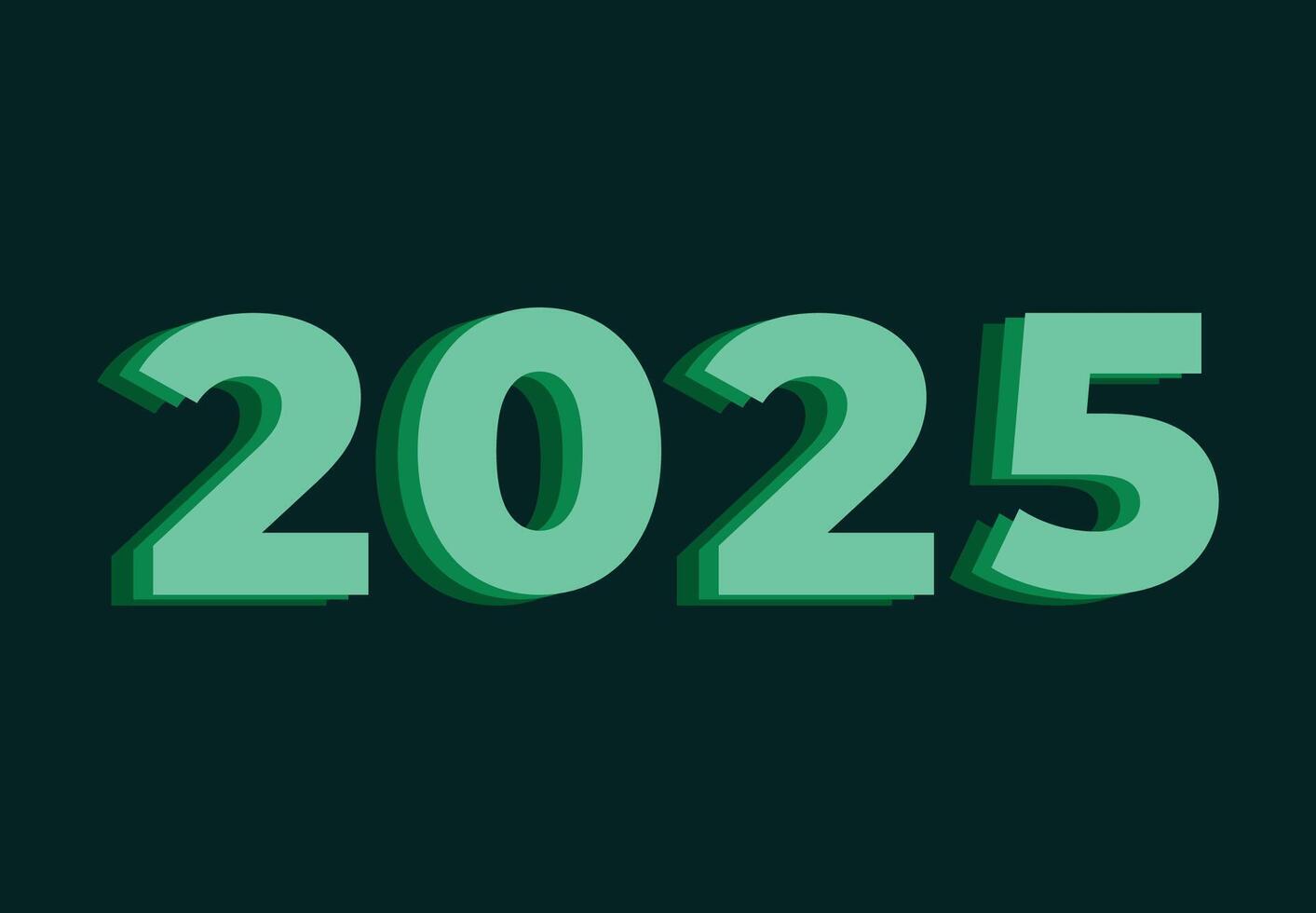 Happy New Year 2025 Design Cyan Abstract Illustration vector