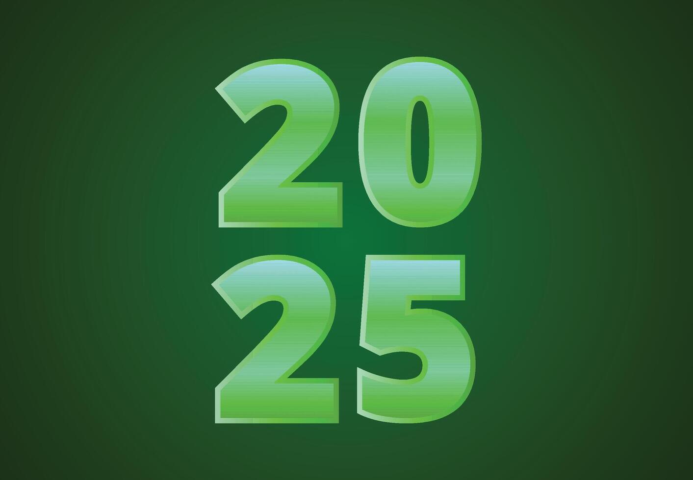 Happy New Year 2025 Green Typography Elegant Design Abstract Illustration vector