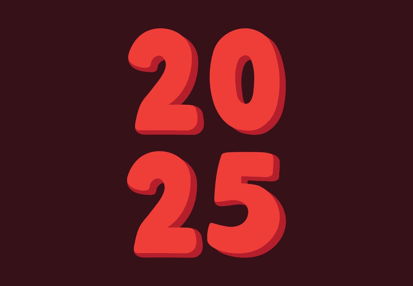2025 Happy New Year Design Red Abstract Illustration vector