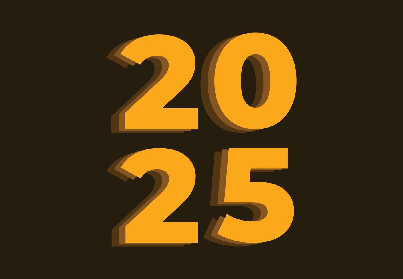 Happy New Year 2025 Design Orange Abstract Illustration vector