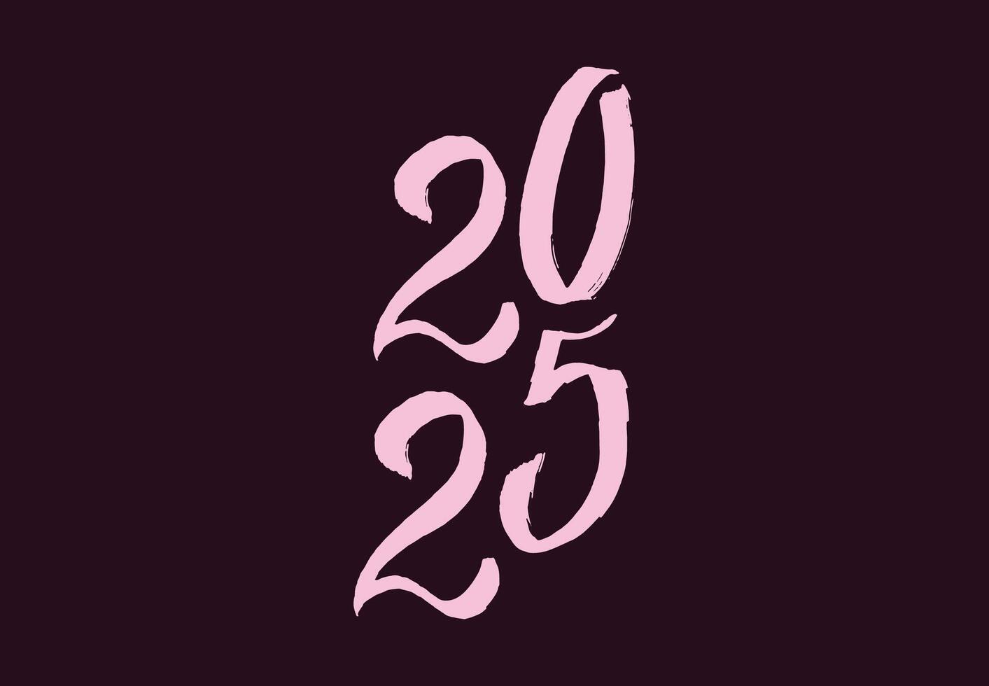 2025 Happy New Year Scribble Design Purple Abstract Illustration vector