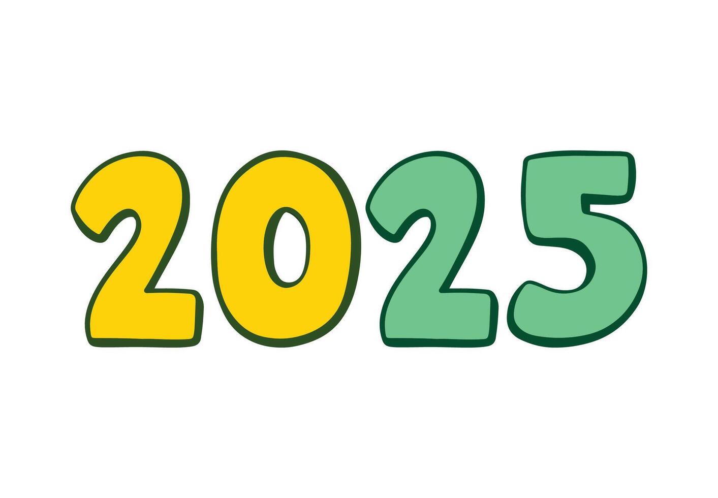Happy New Year 2025 Elegant Yellow And Green Design Abstract Illustration vector