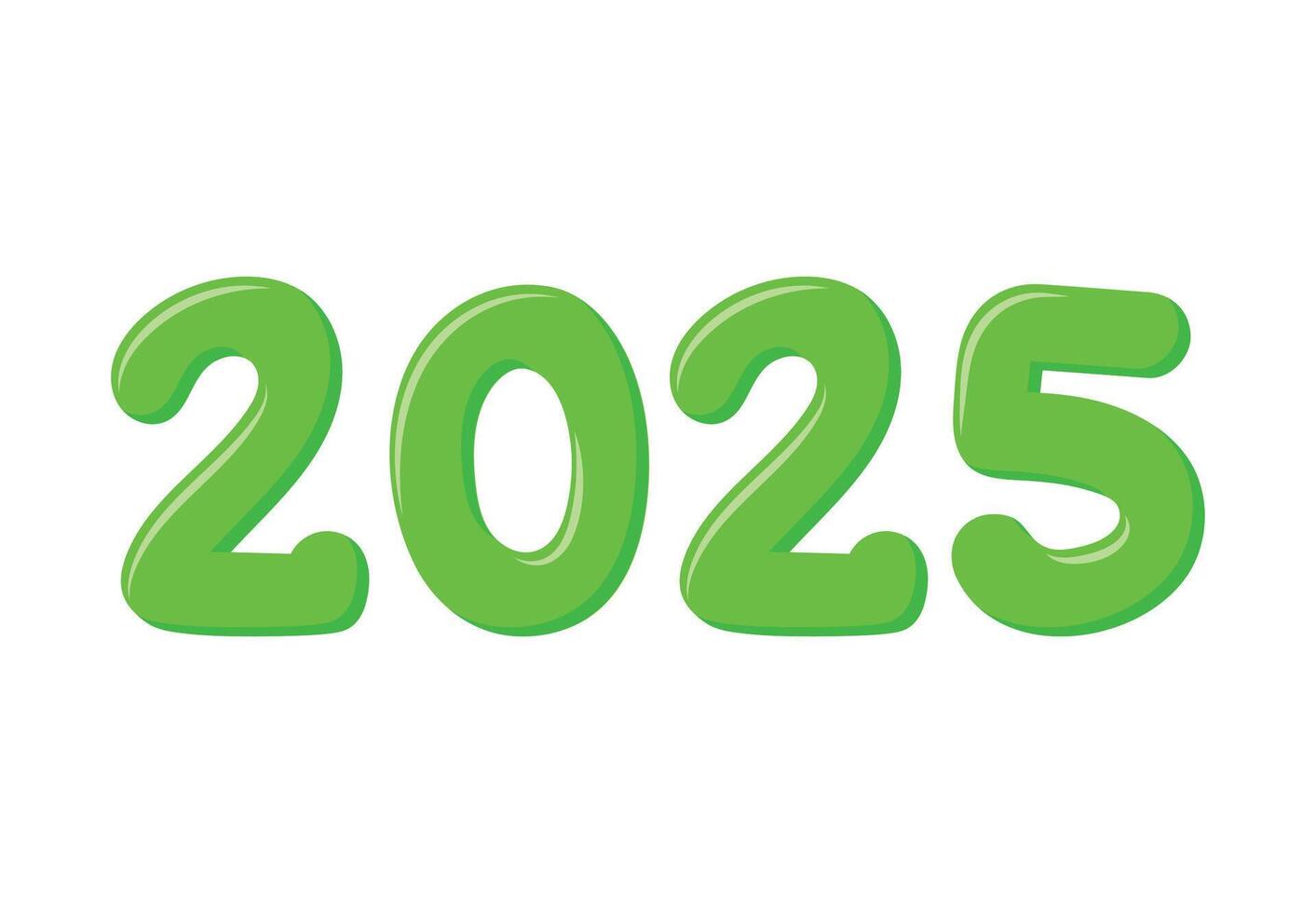 2025 Happy New Year Green Art Design Abstract Illustration vector