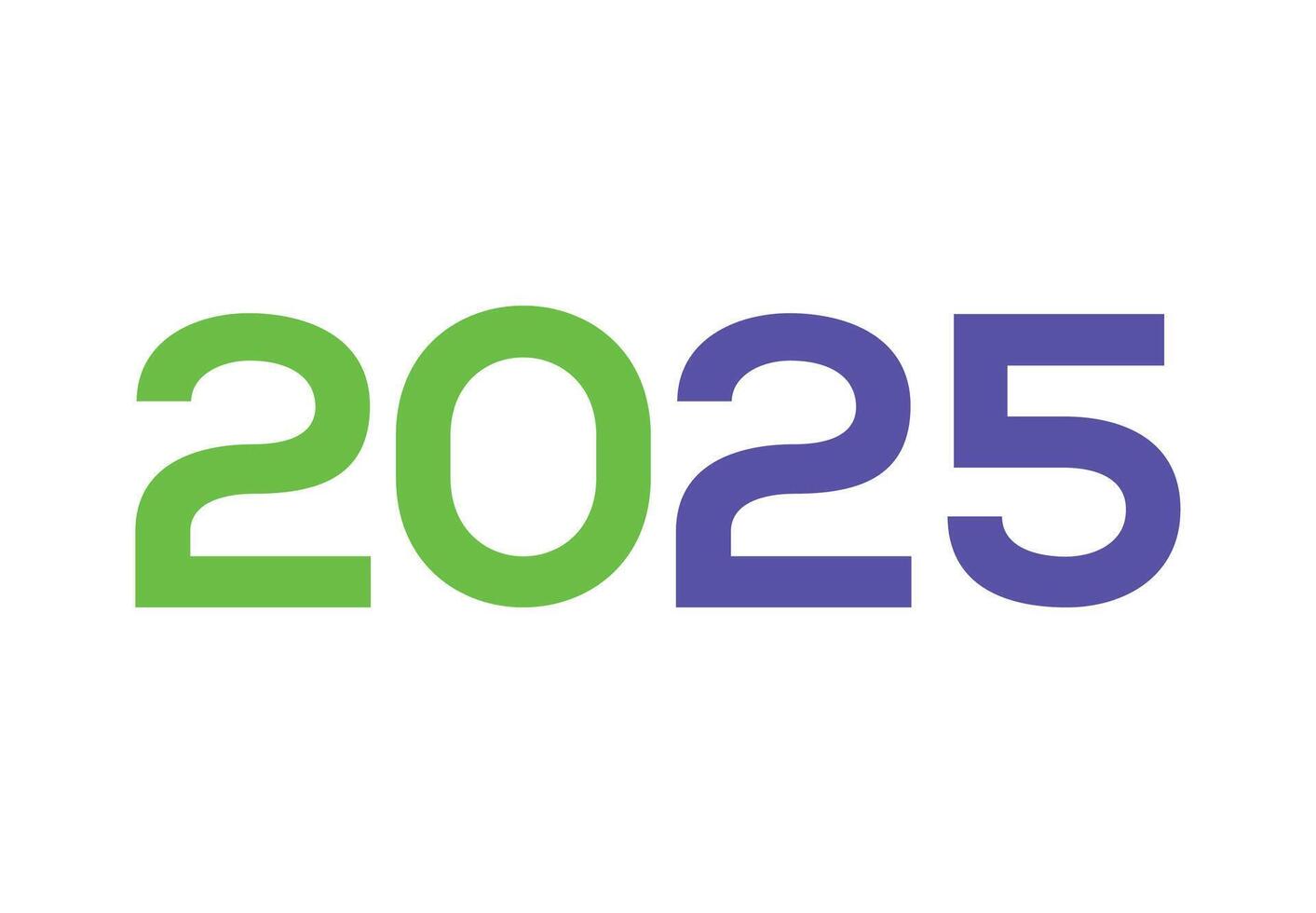 Happy New Year 2025 Typography Green And Purple Design Abstract Illustration vector