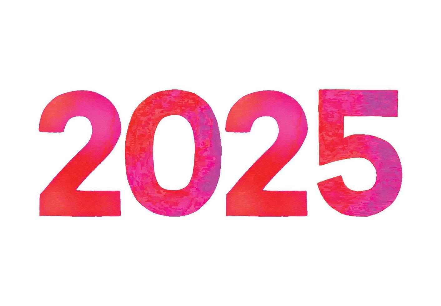 Happy New Year 2025 Pink Watercolor Design Abstract Illustration vector