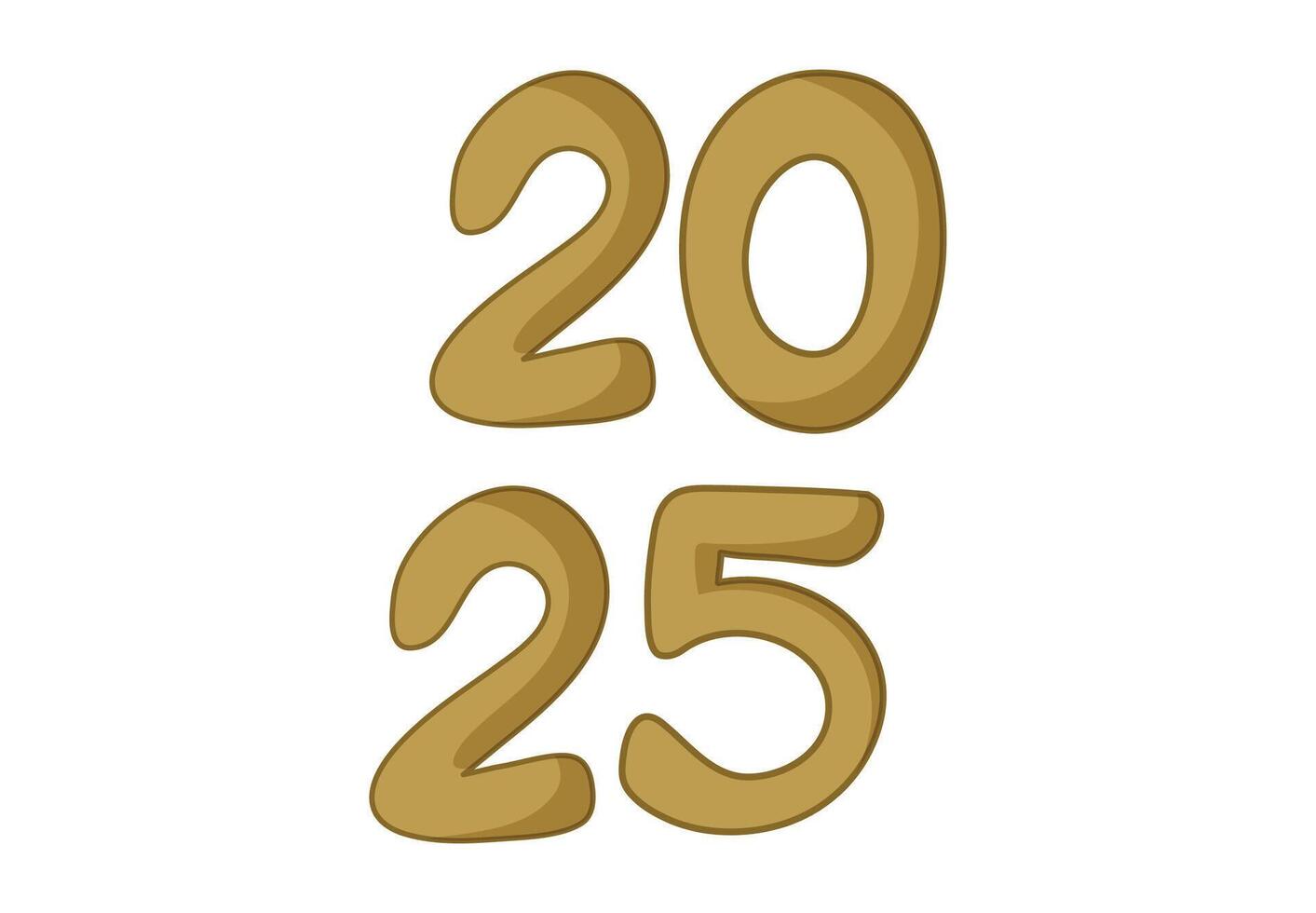 Happy New Year 2025 Design Brown Elegant Art Abstract Illustration vector