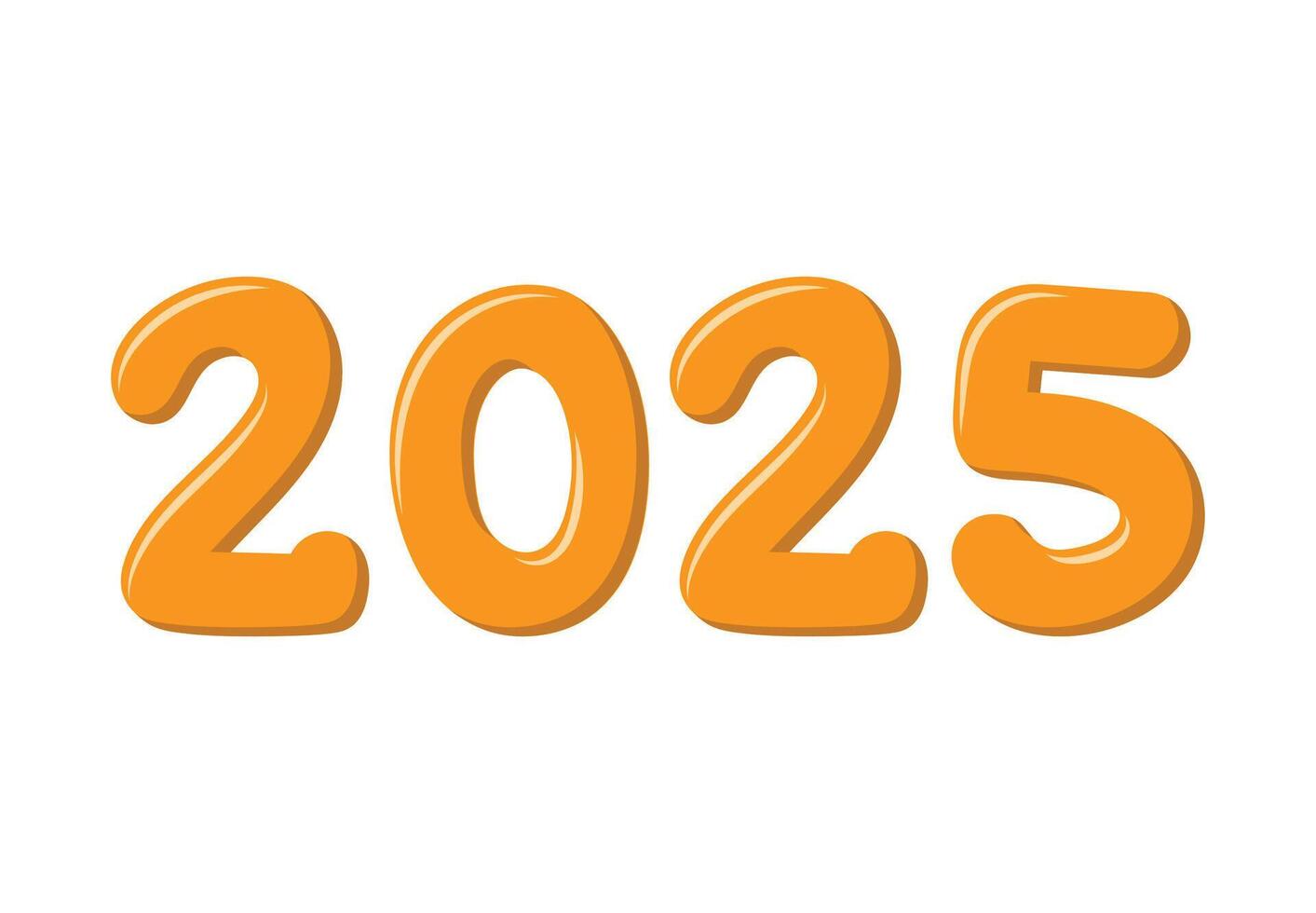 2025 Happy New Year Orange Art Design Abstract Illustration vector