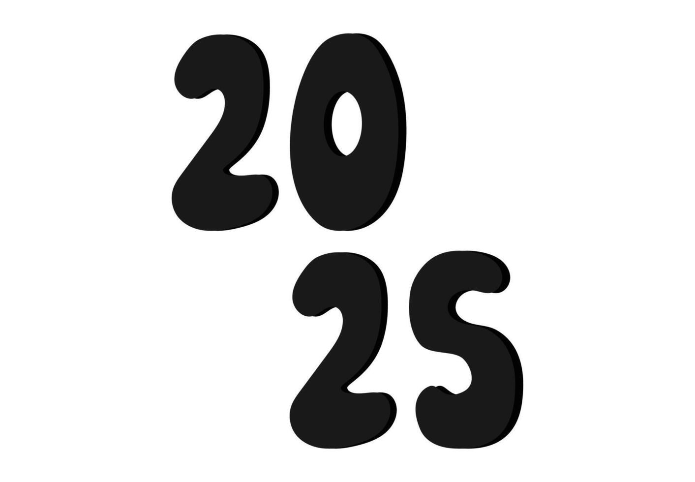 Happy New Year 2025 Black Typography Elegant Design Abstract Illustration vector