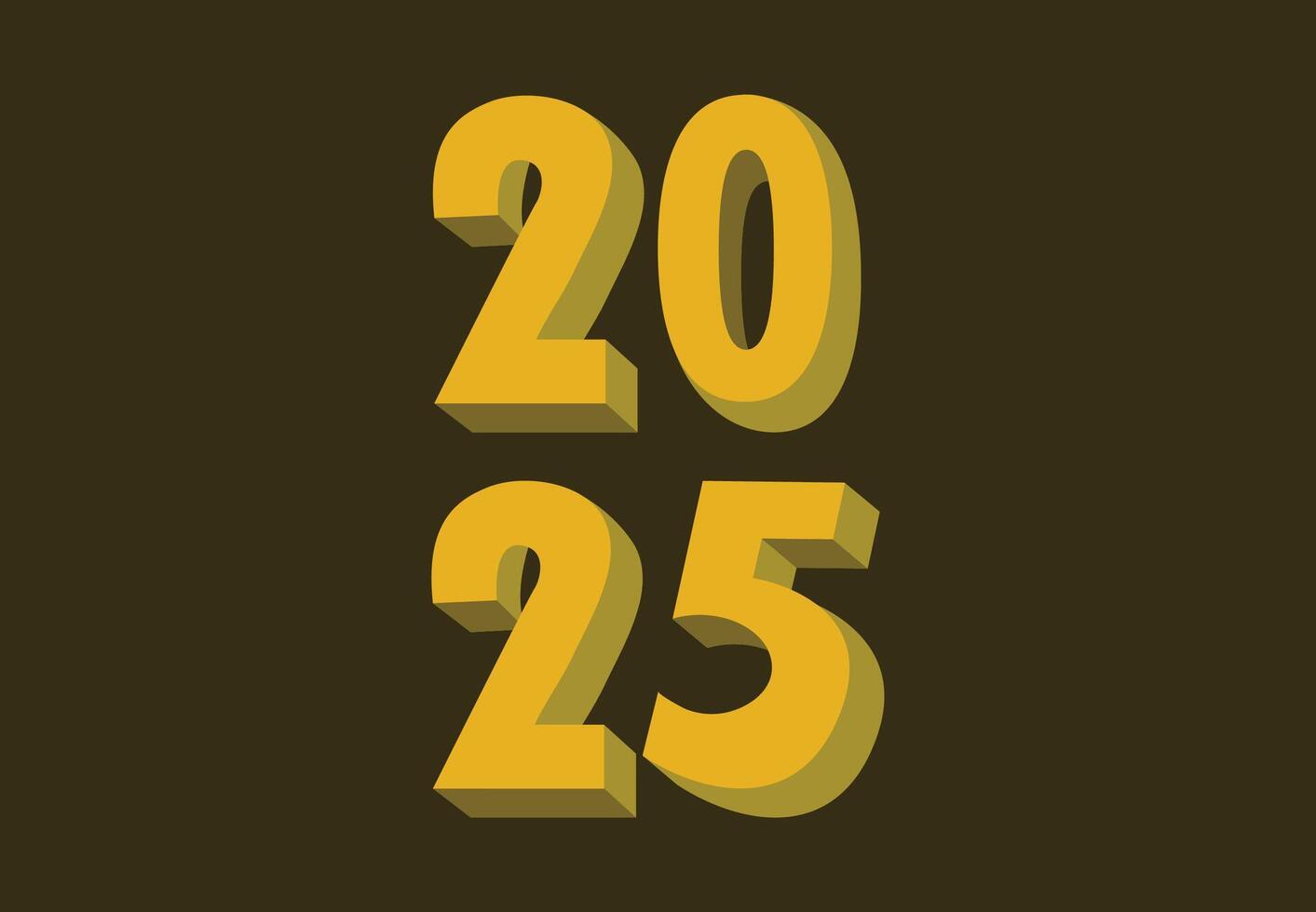 Happy New Year 2025 Orange 3D Realistic Art Design Abstract Illustration vector