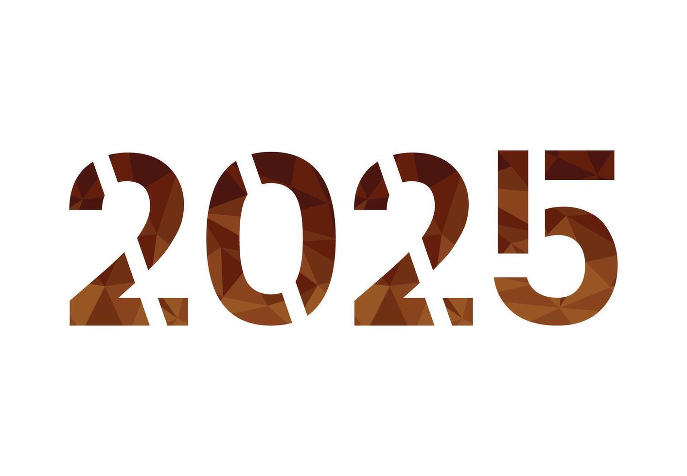 Happy New Year 2025 Festive Brown Design Abstract Illustration vector