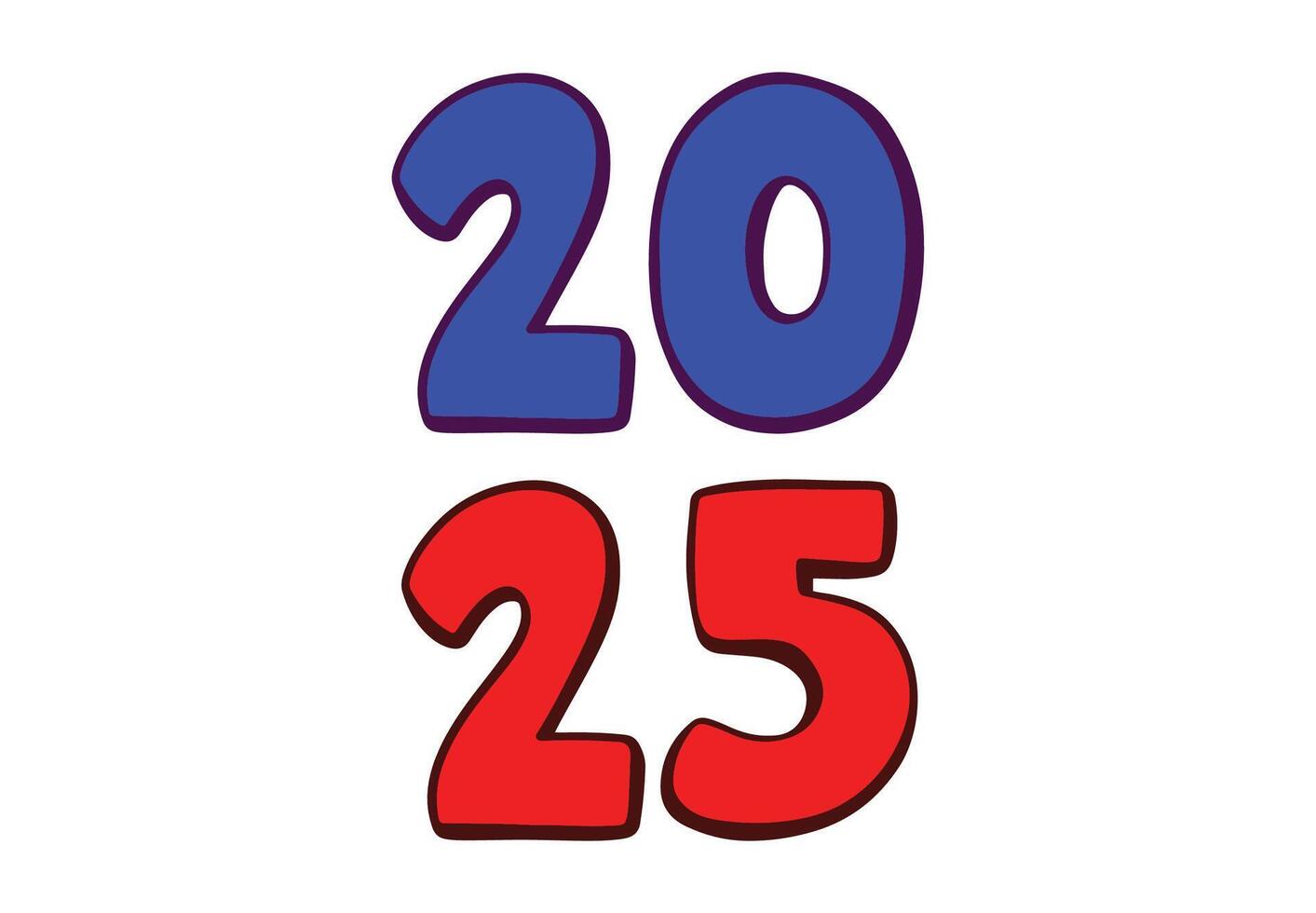 Happy New Year 2025 Elegant Blue And Red Design Abstract Illustration vector
