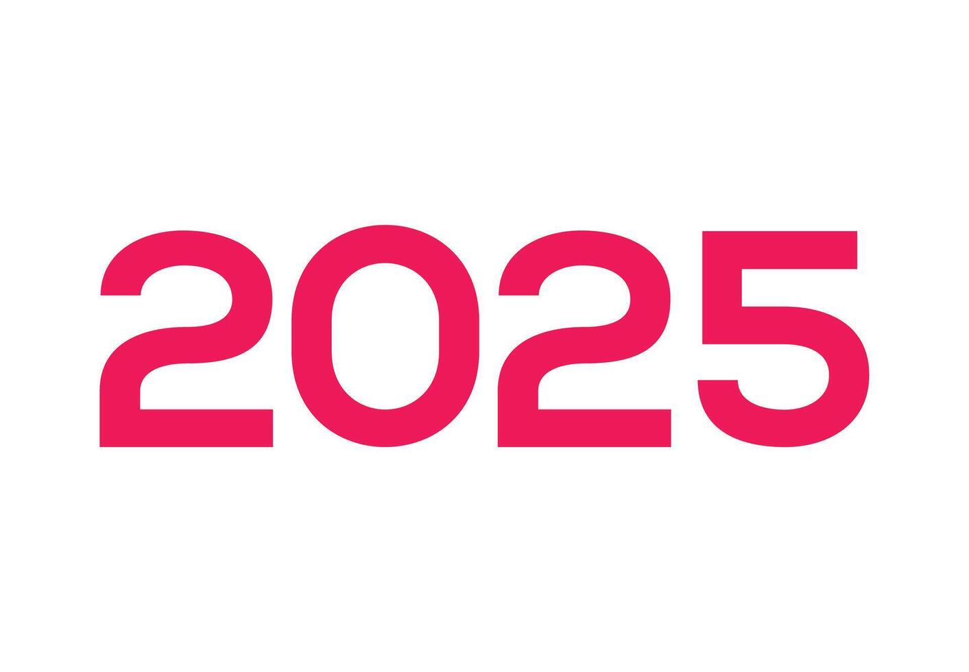 Happy New Year 2025 Typography Pink Design Abstract Illustration vector