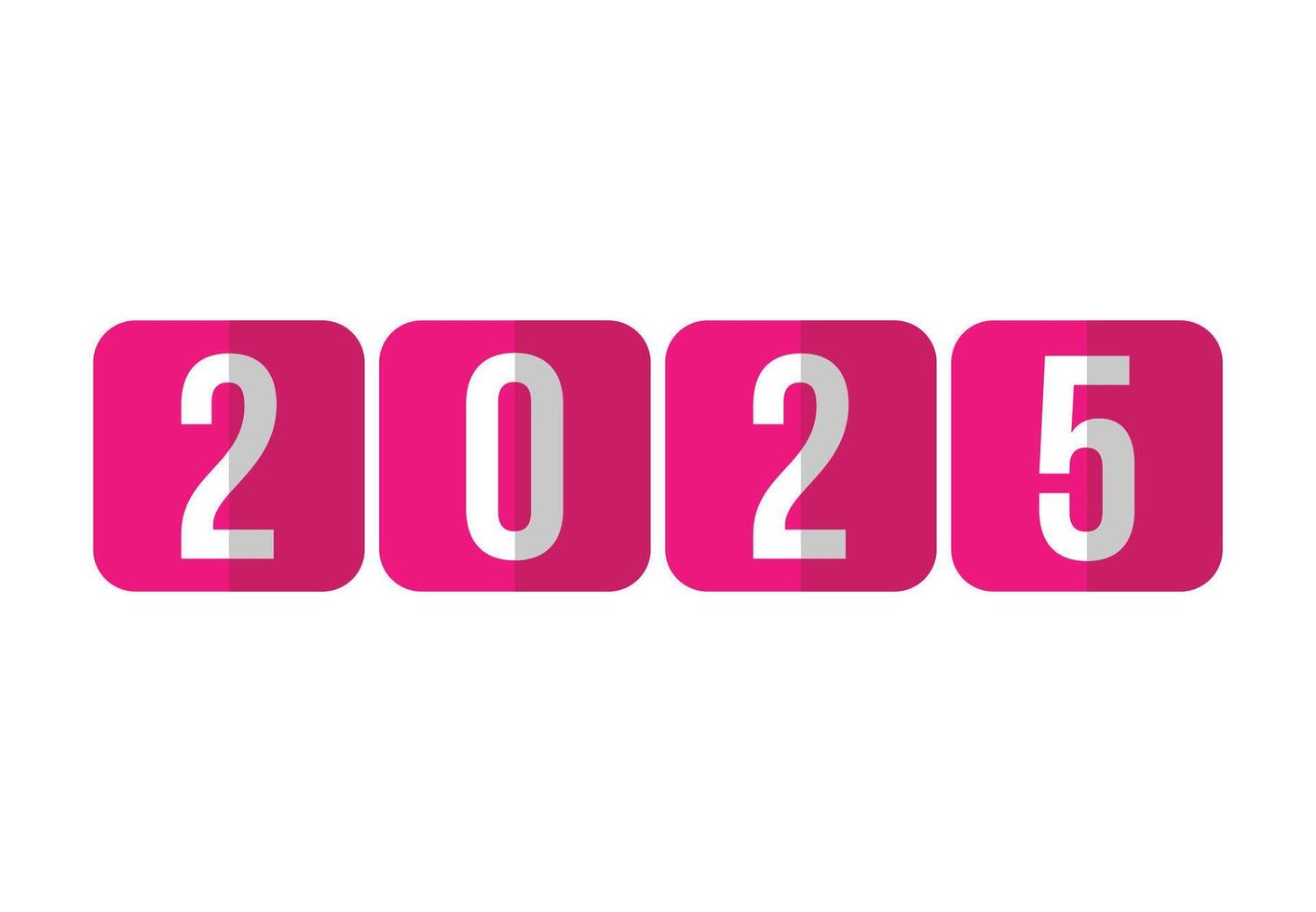 Happy New Year 2025 Elegant Pink Abstract Design Logo Symbol Illustration vector