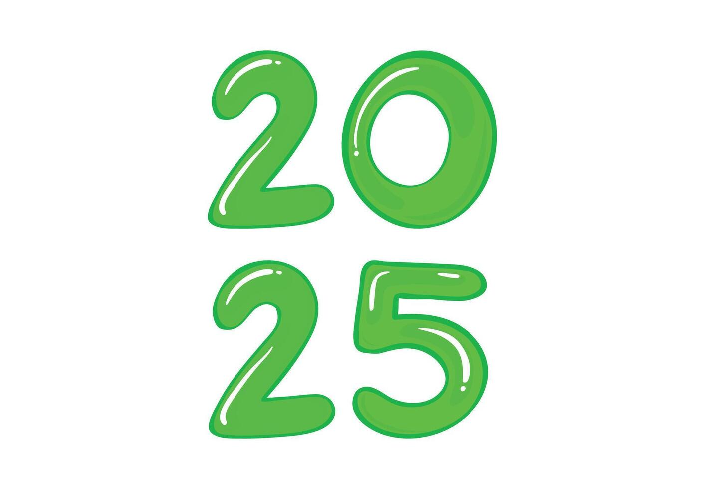 2025 Happy New Year Design Green Realistic Abstract Illustration vector