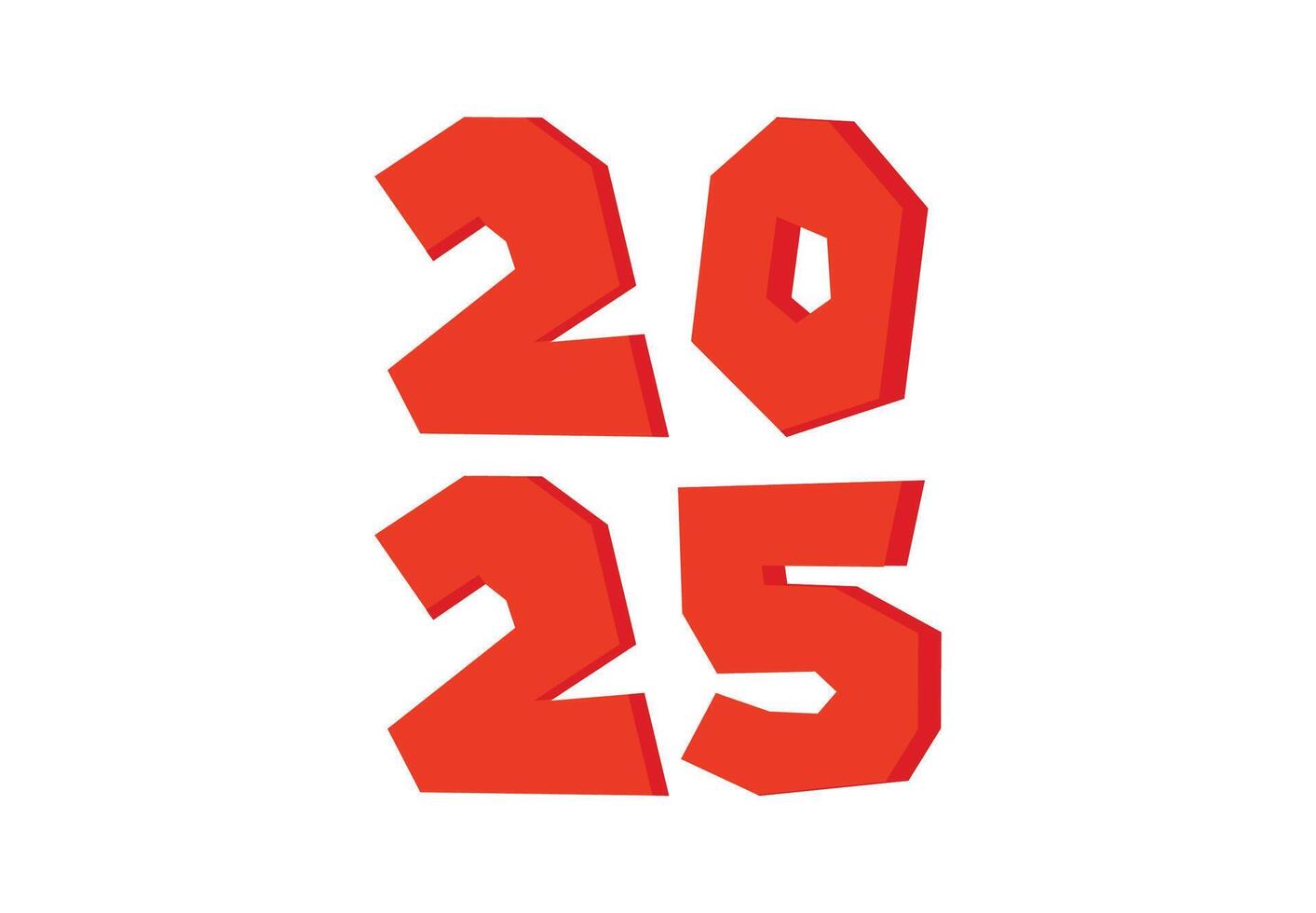 Happy New Year 2025 Elegant Realistic Orange Abstract Design Logo Symbol Illustration vector