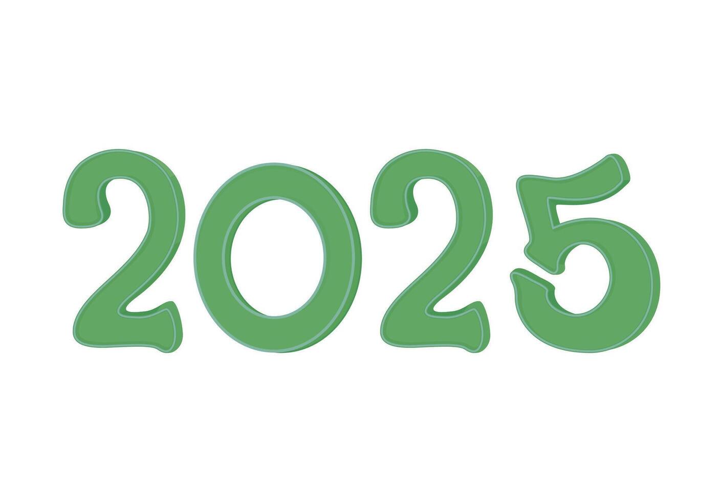 Happy New Year 2025 Realistic Elegant Green Abstract Design Logo Symbol Illustration vector