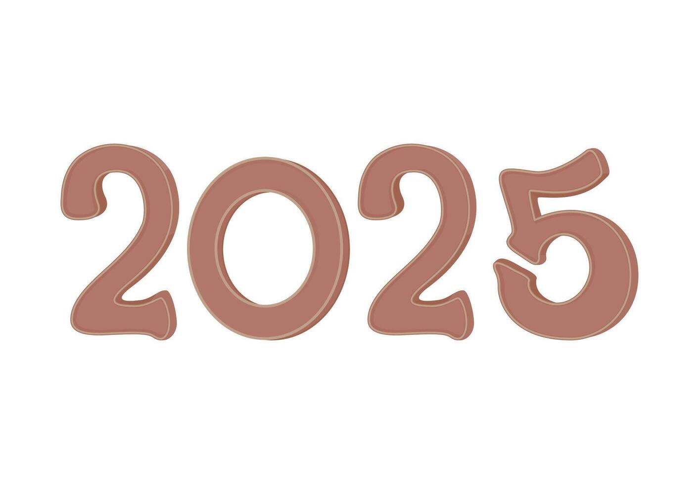 Happy New Year 2025 Realistic Elegant Abstract Design Logo Symbol Illustration vector