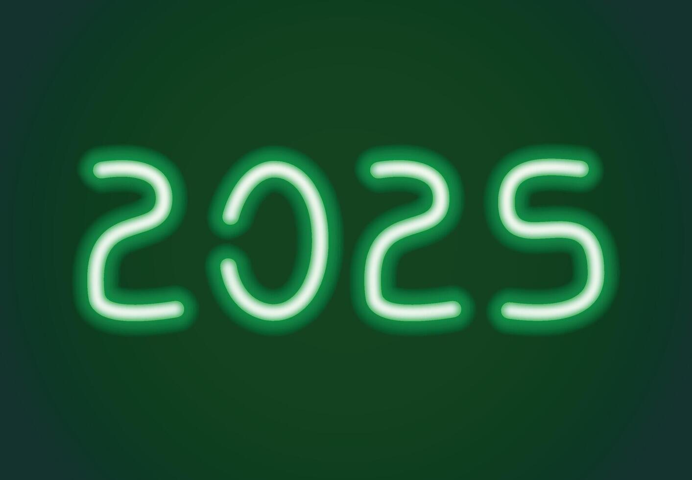 2025 Happy New Year Design Neon Green Elegant Abstract Illustration vector