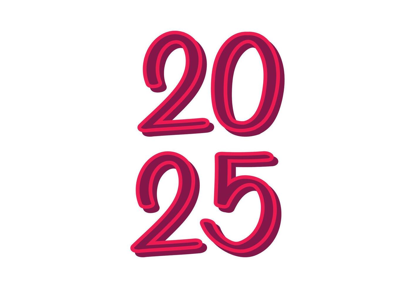 2025 Happy New Year Pink Realistic Design Abstract Illustration vector