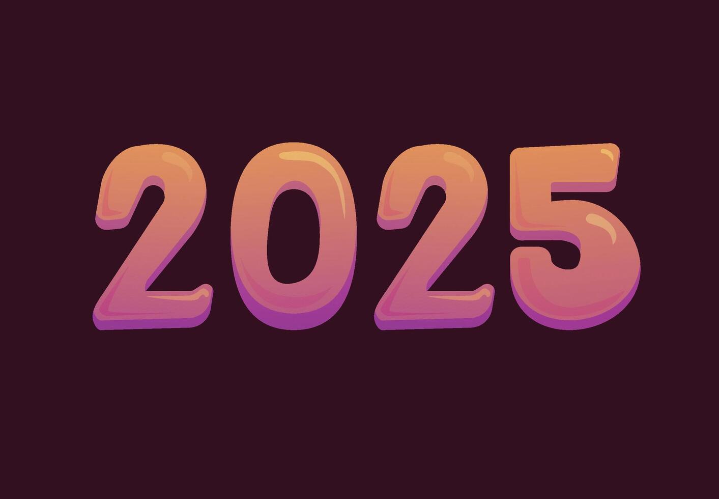 2025 Happy New Year Maroon Design Abstract Illustration vector