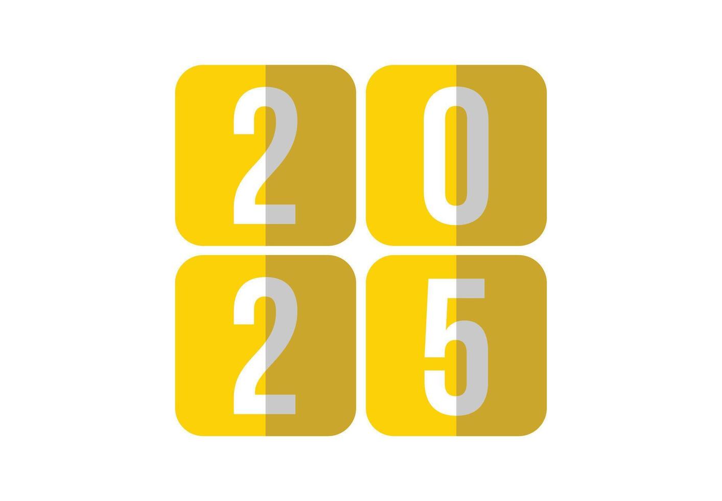Happy New Year 2025 Elegant Yellow Abstract Design Logo Symbol Illustration vector