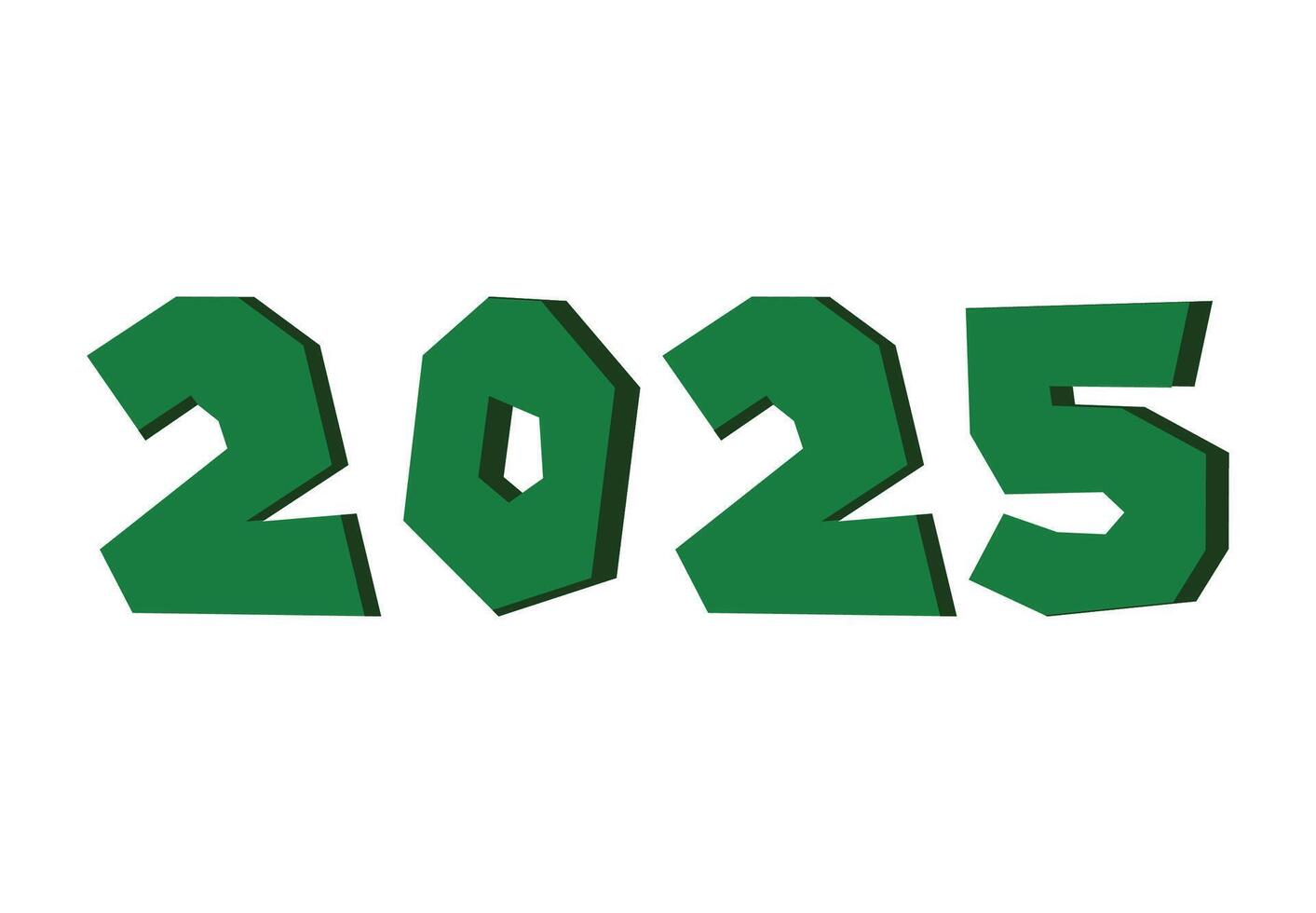 Happy New Year 2025 Elegant Realistic Green Abstract Design Logo Symbol Illustration vector