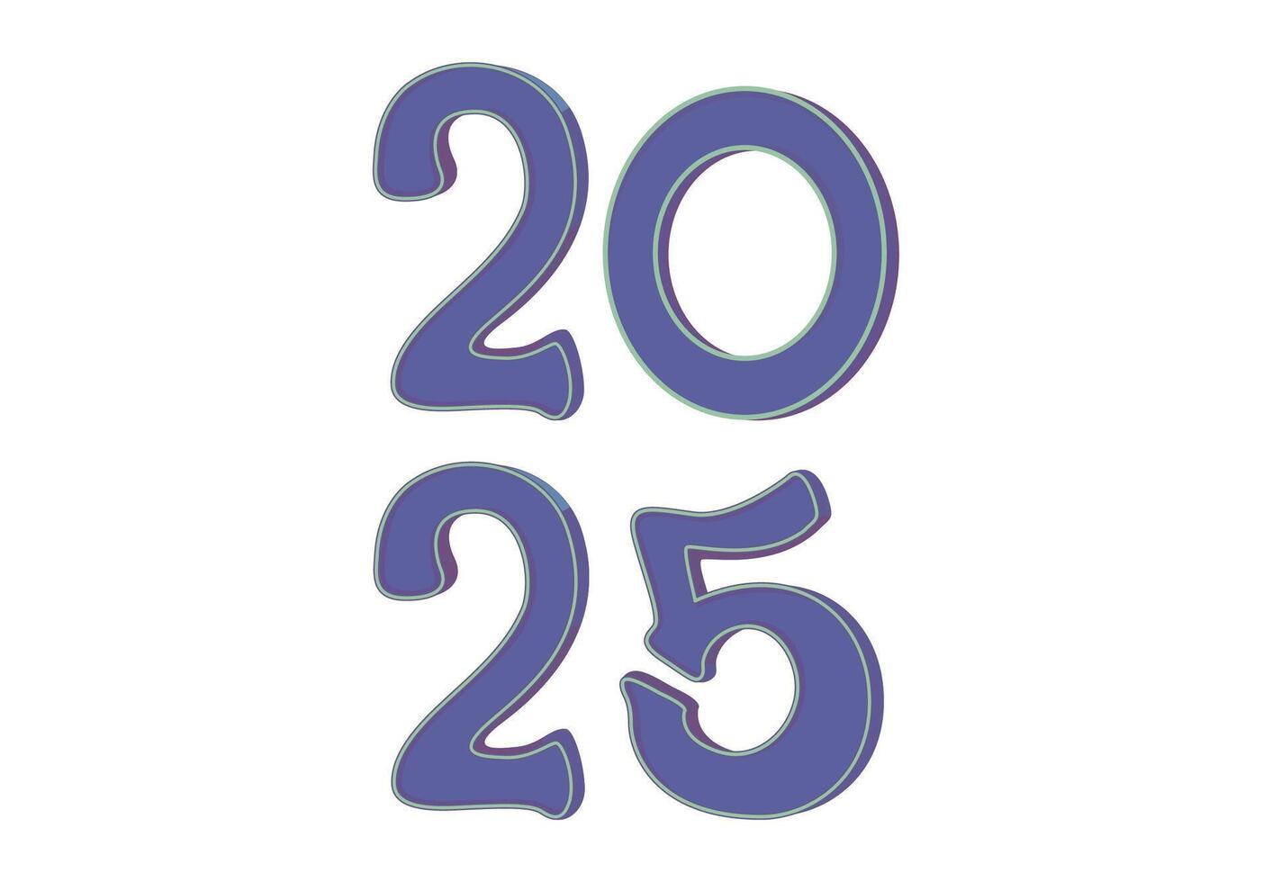 Happy New Year 2025 Realistic Elegant Purple Abstract Design Logo Symbol Illustration vector
