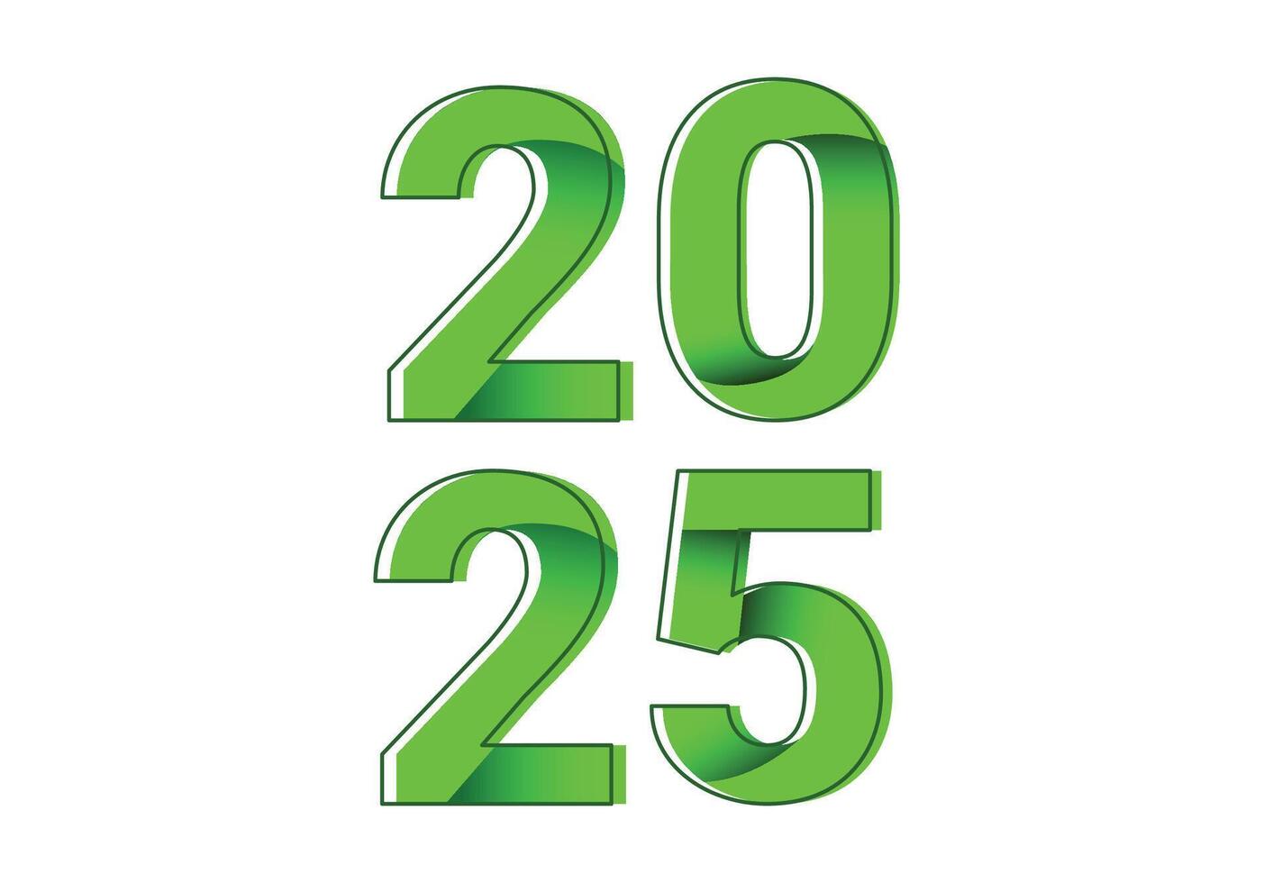 2025 Happy New Year Design Green Abstract Illustration vector