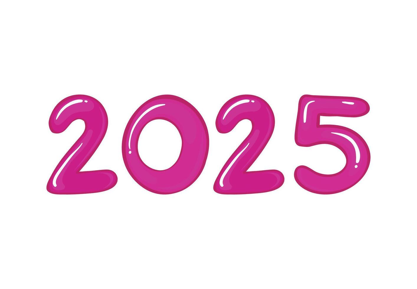 2025 Happy New Year Design Purple Realistic Abstract Illustration vector