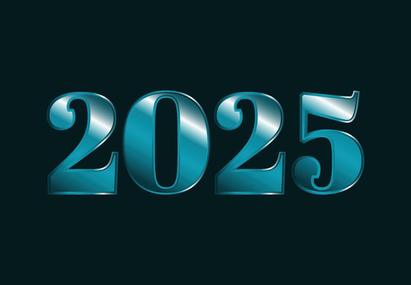 Happy New Year 2025 Glitter Elegant Blue Abstract Design Logo Symbol Illustration vector