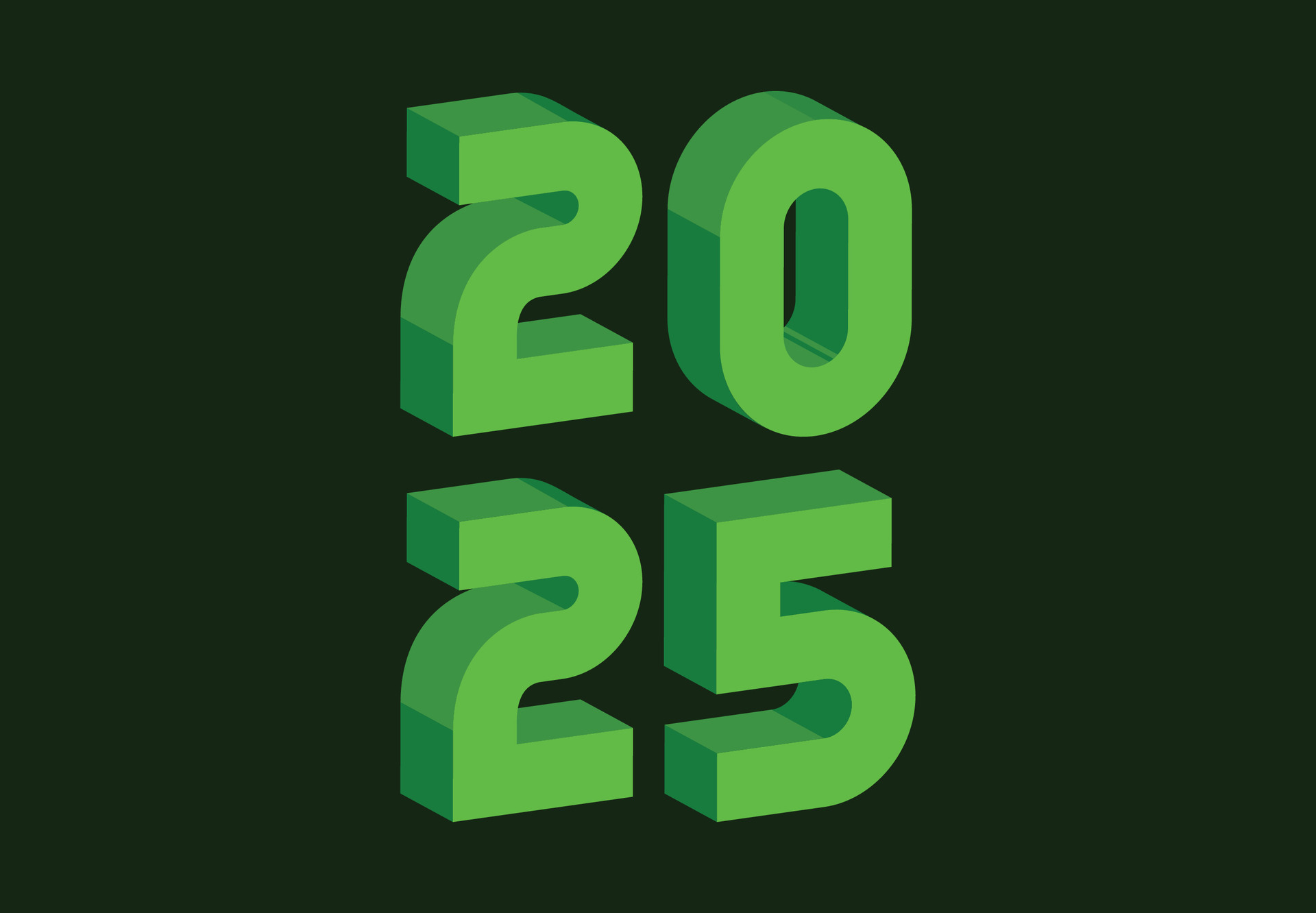 Happy New Year 2025 3D Realistic Green Abstract Design Logo Symbol Happy New Year 2025 3d Realistic Green Abstract Design Logo Symbol Illustration Free Vector