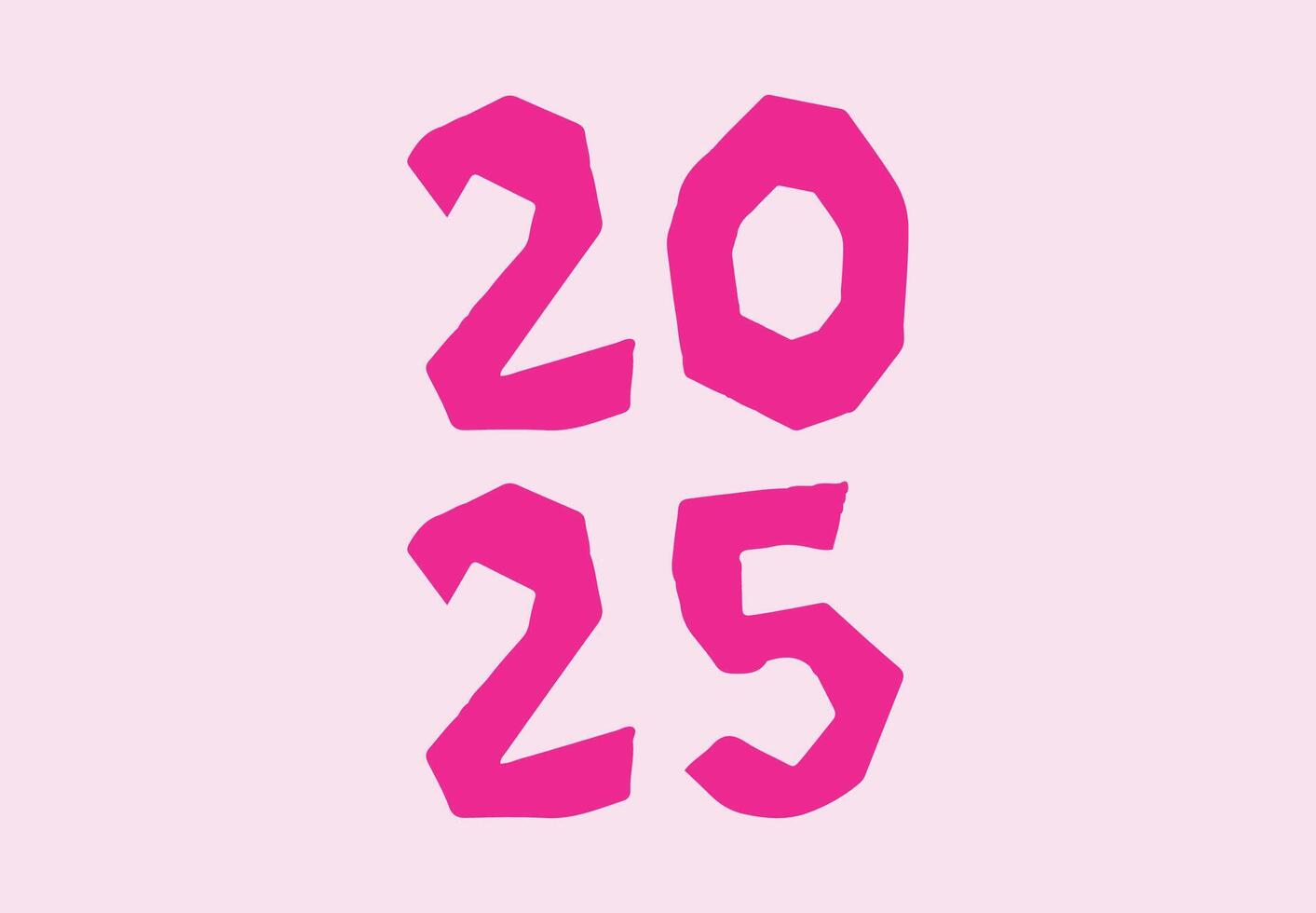 Happy New Year 2025 Pink Drawing Design Abstract Illustration vector
