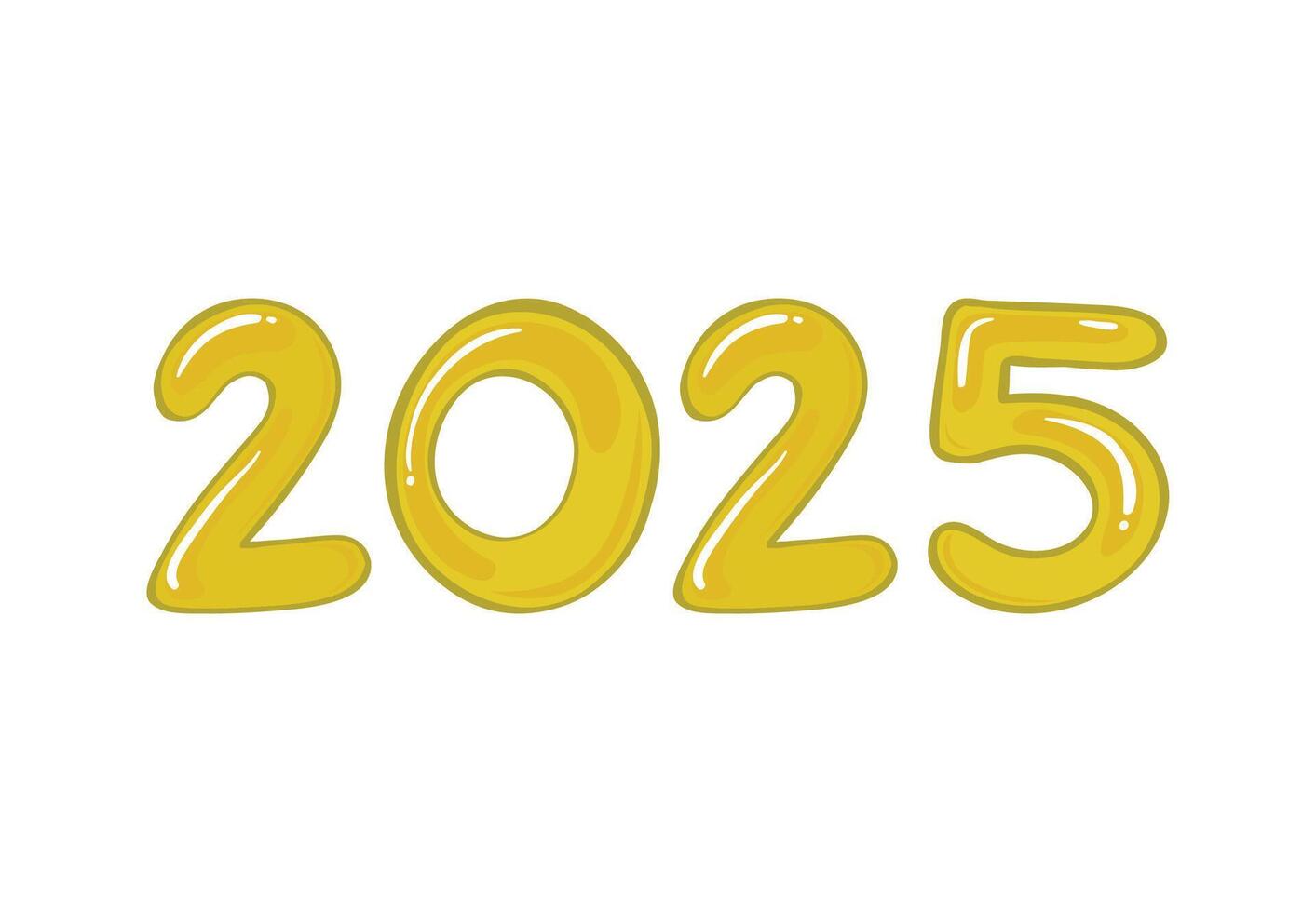 2025 Happy New Year Design Yellow Realistic Abstract Illustration vector