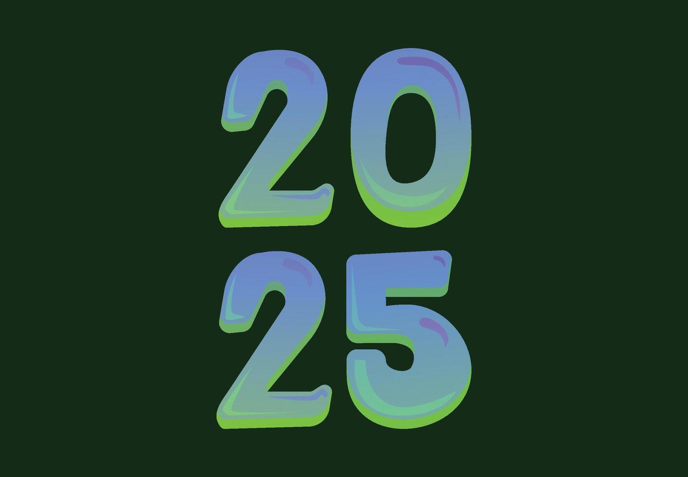 2025 Happy New Year Green Design Abstract Illustration vector