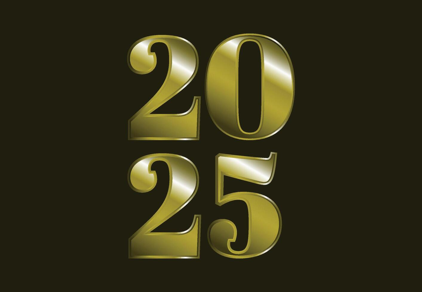 Happy New Year 2025 Glitter Elegant Yellow Abstract Design Logo Symbol Illustration vector