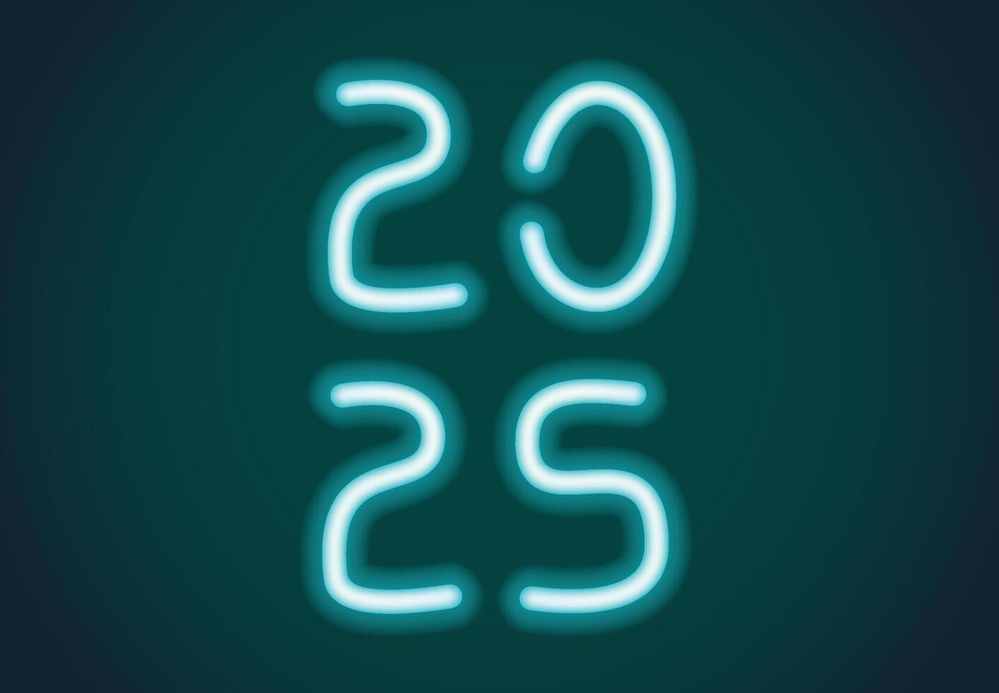 2025 Happy New Year Design Neon Cyan Elegant Abstract Illustration vector