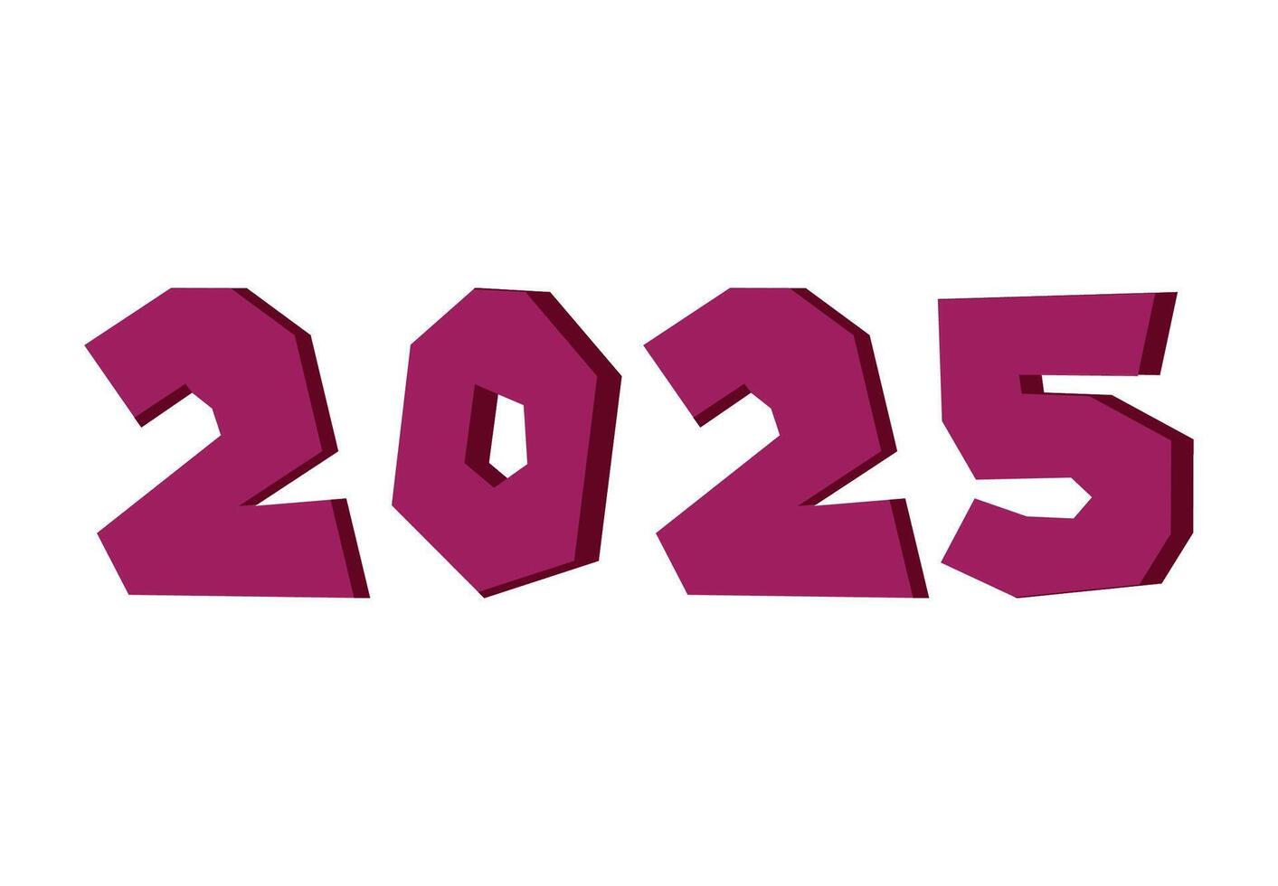 Happy New Year 2025 Elegant Realistic Purple Abstract Design Logo Symbol Illustration vector