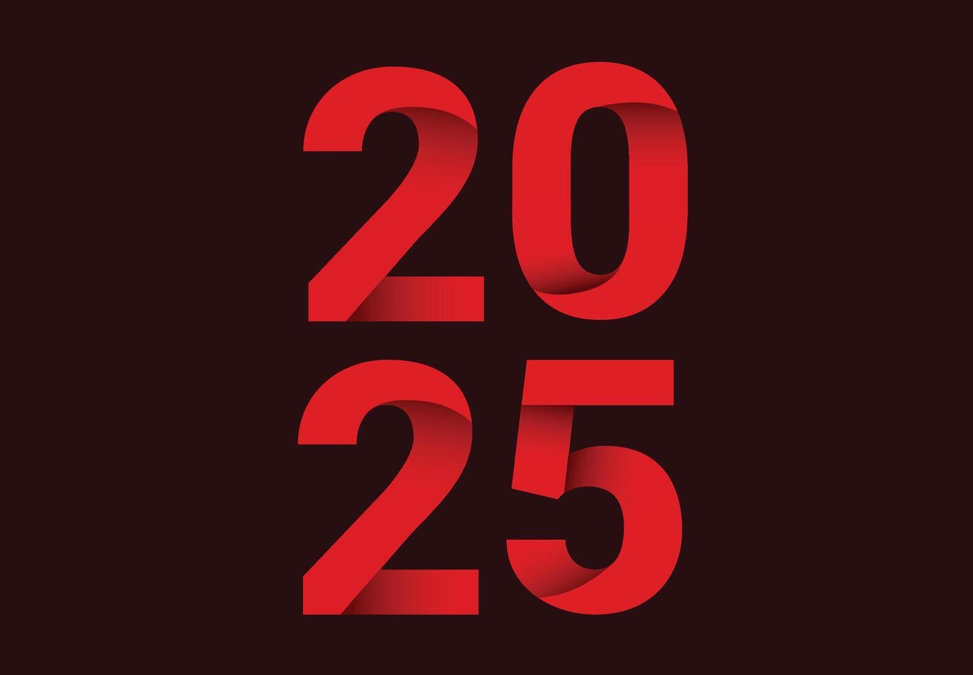 2025 Happy New Year Design Red Abstract Illustration vector