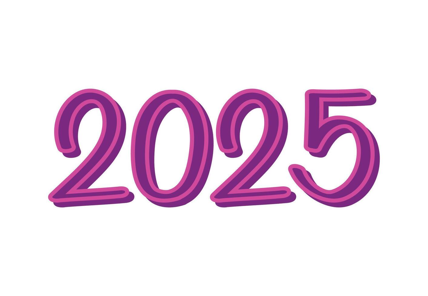 2025 Happy New Year Purple Realistic Design Abstract Illustration vector