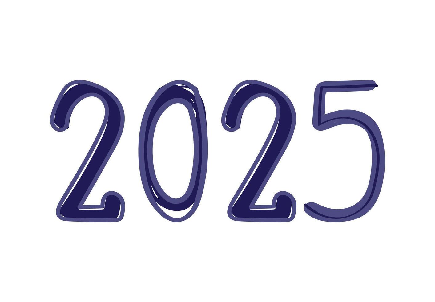 2025 Happy New Year Scribble Blue Design Abstract Logo Symbol Illustration vector