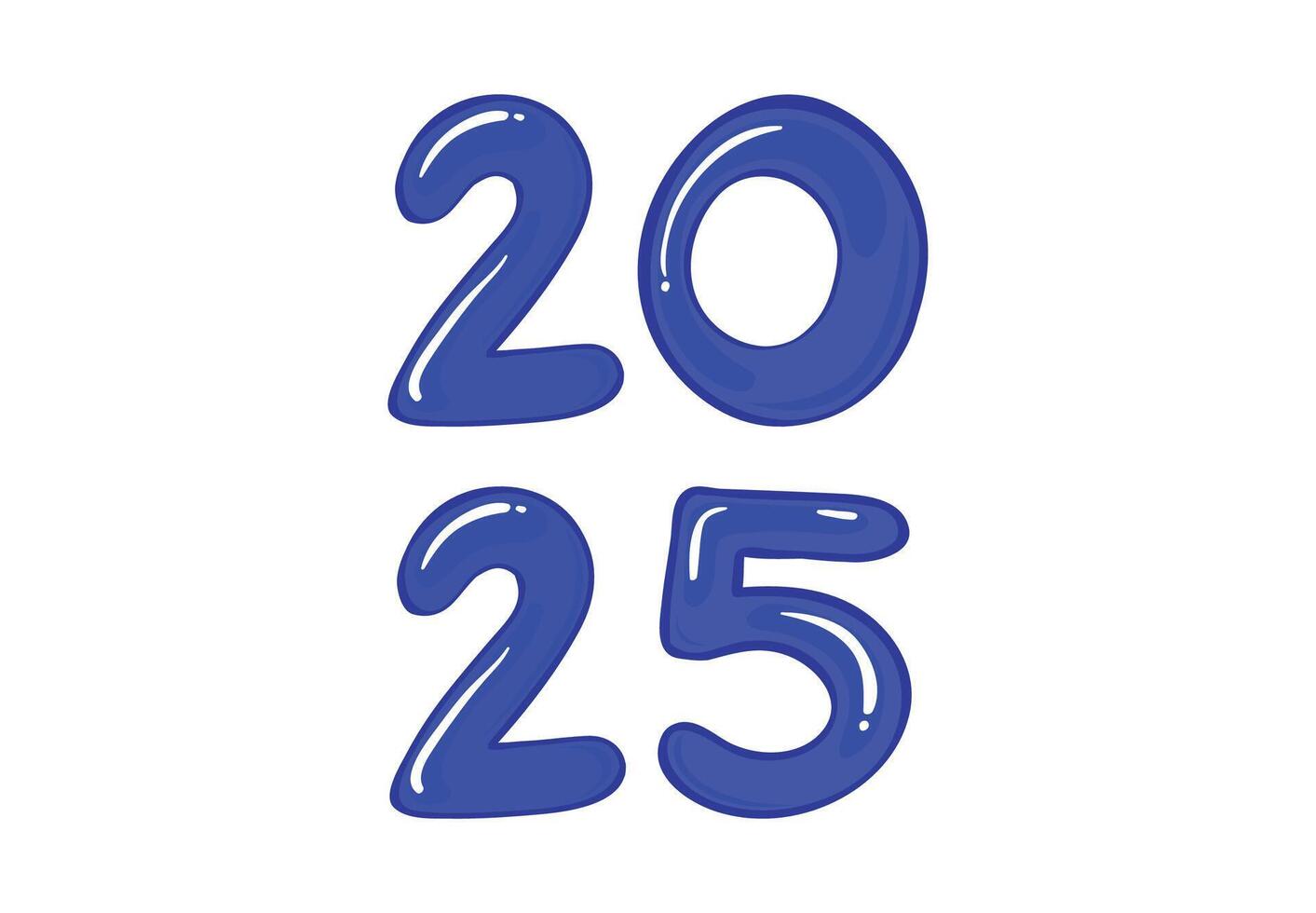 2025 Happy New Year Design Blue Realistic Abstract Illustration vector