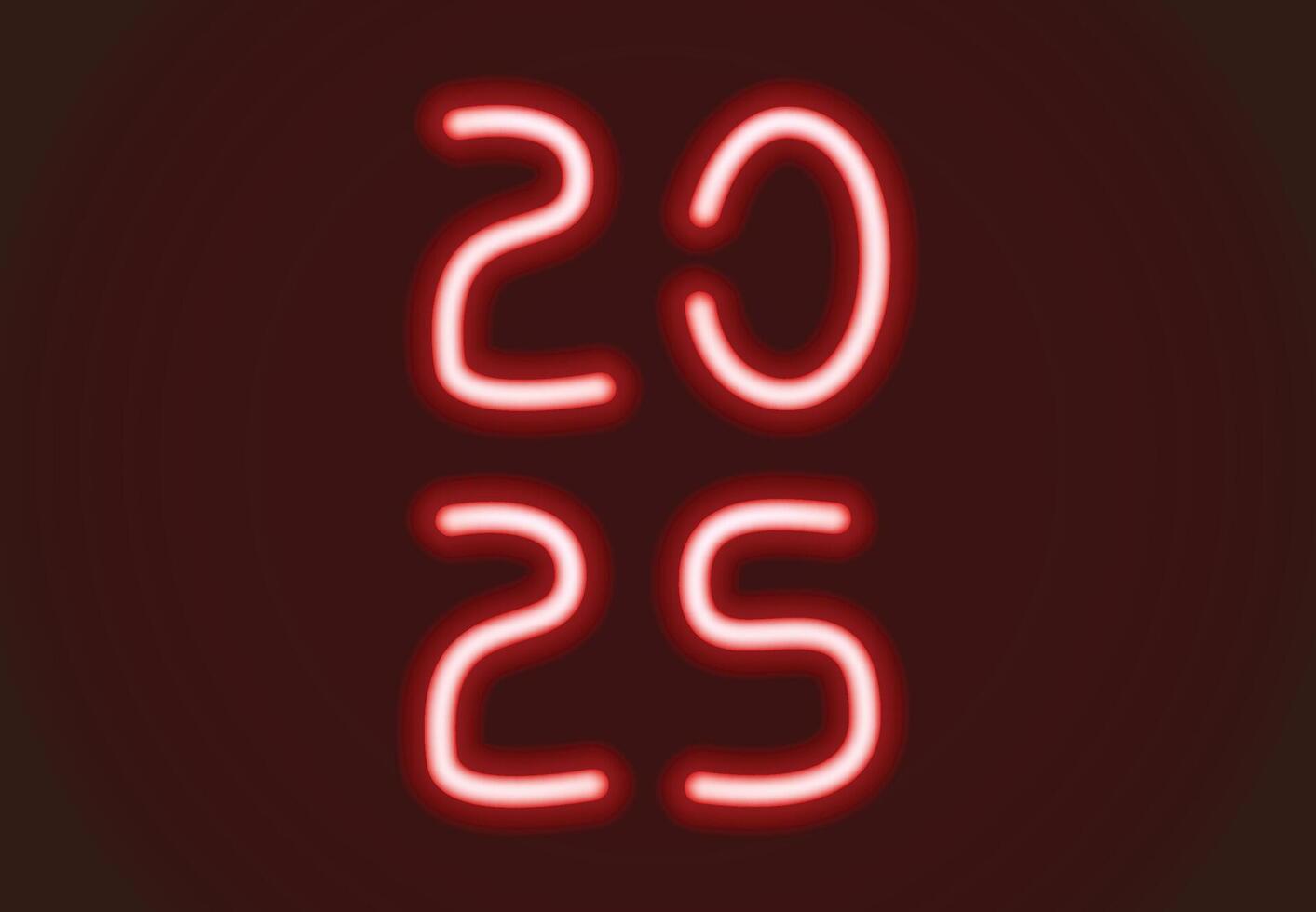 2025 Happy New Year Design Neon Red Elegant Abstract Illustration vector