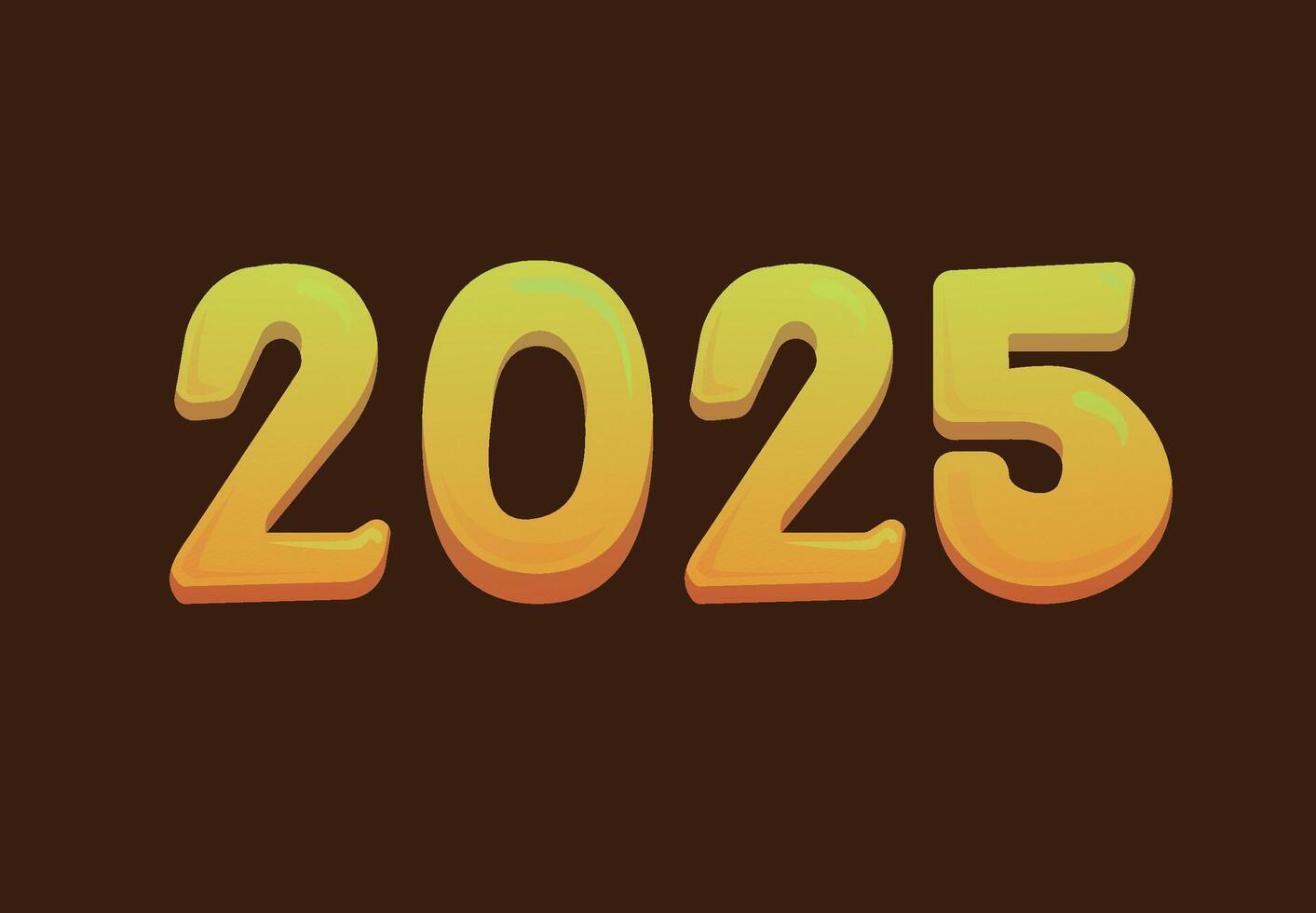 2025 Happy New Year Yellow Design Abstract Illustration vector