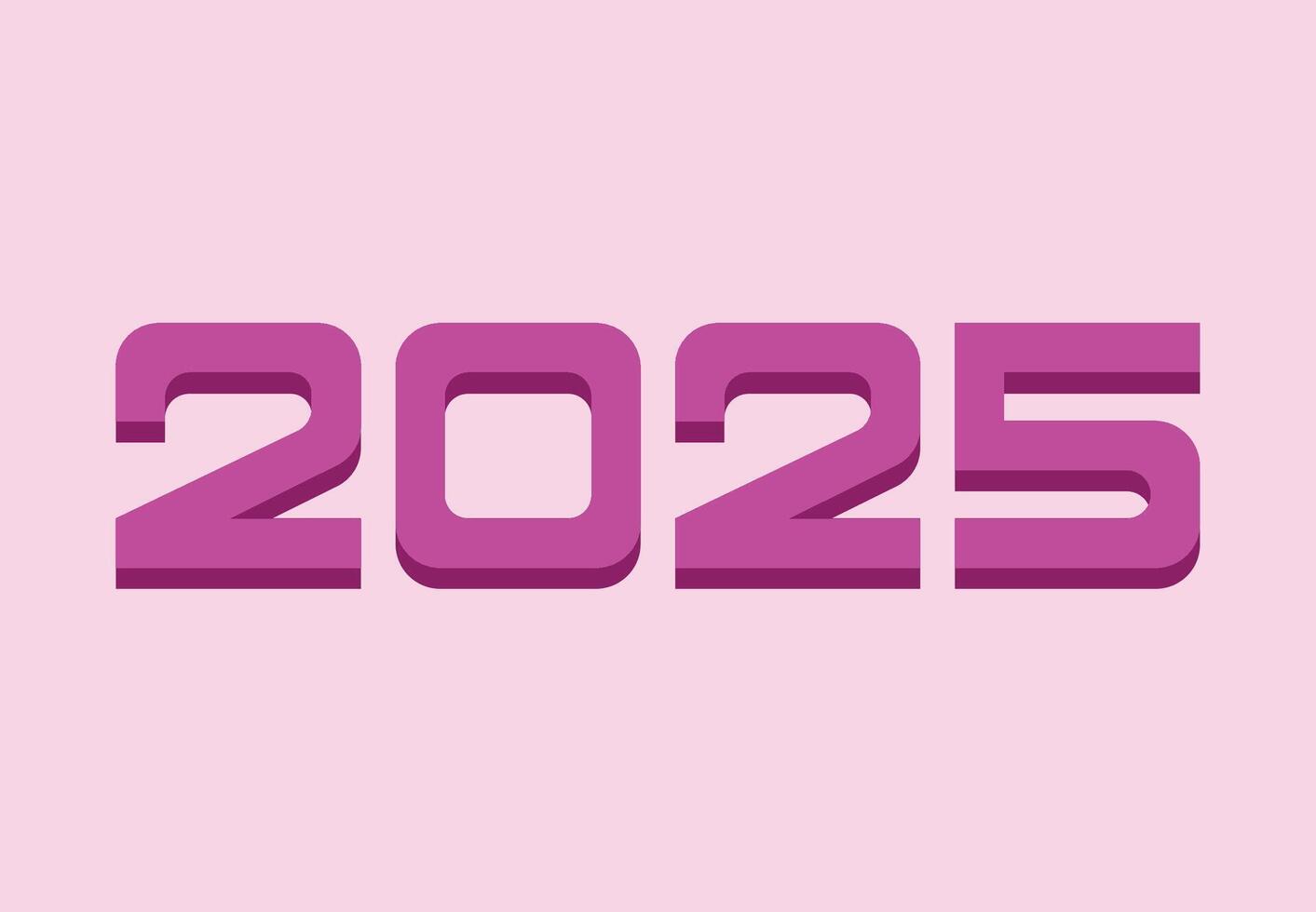 2025 Happy New Year Design Purple Elegant Abstract Logo Symbol Illustration vector