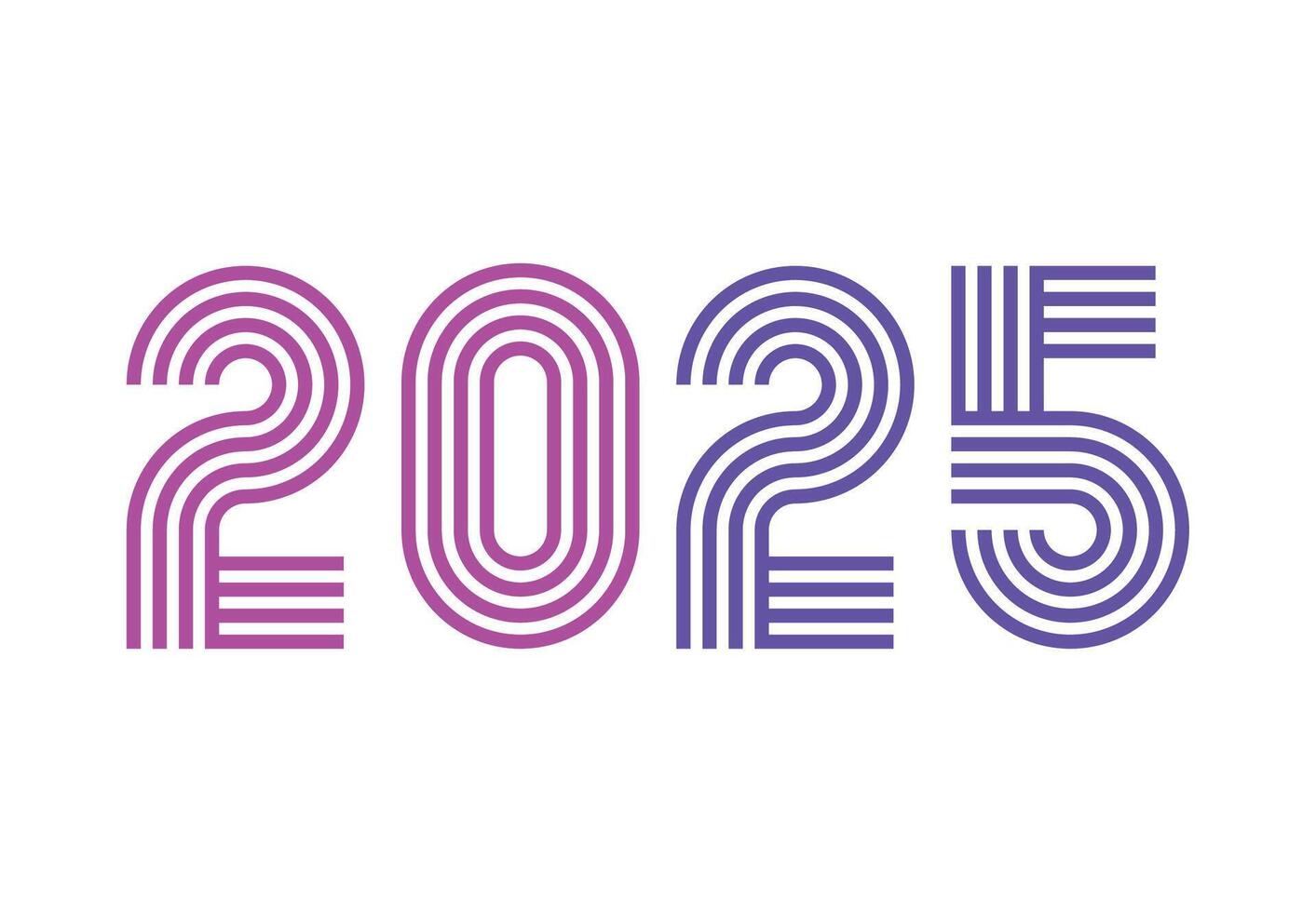 Happy New Year 2025 Abstract Purple Drawing Design Logo Symbol Illustration vector