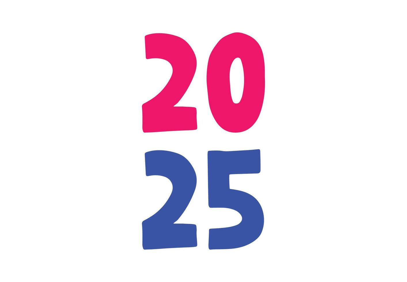 2025 Happy New Year Typography Pink And Blue Design Abstract Logo Symbol Illustration vector